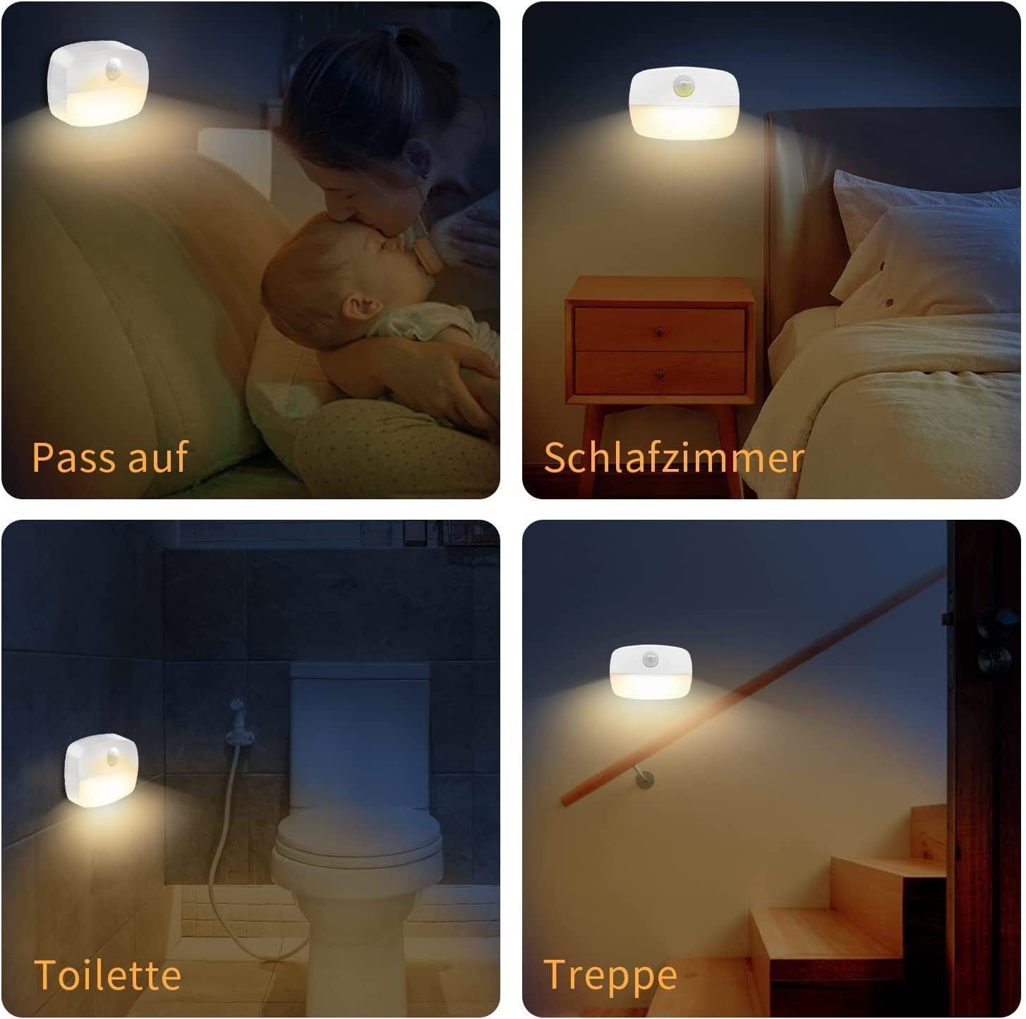 8 Nachtlicht Kinder Nachtlicht Nachtlicht Stück Bewegungsmelder, mit GelldG LED Kleines LED