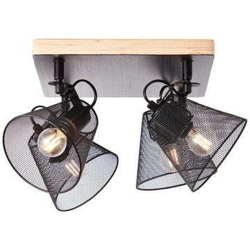 Brilliant Deckenleuchte Whole, Lampe, Whole Spotplatte 4flg schwarz/holzfarbend, Metall/Holz, 4x D45