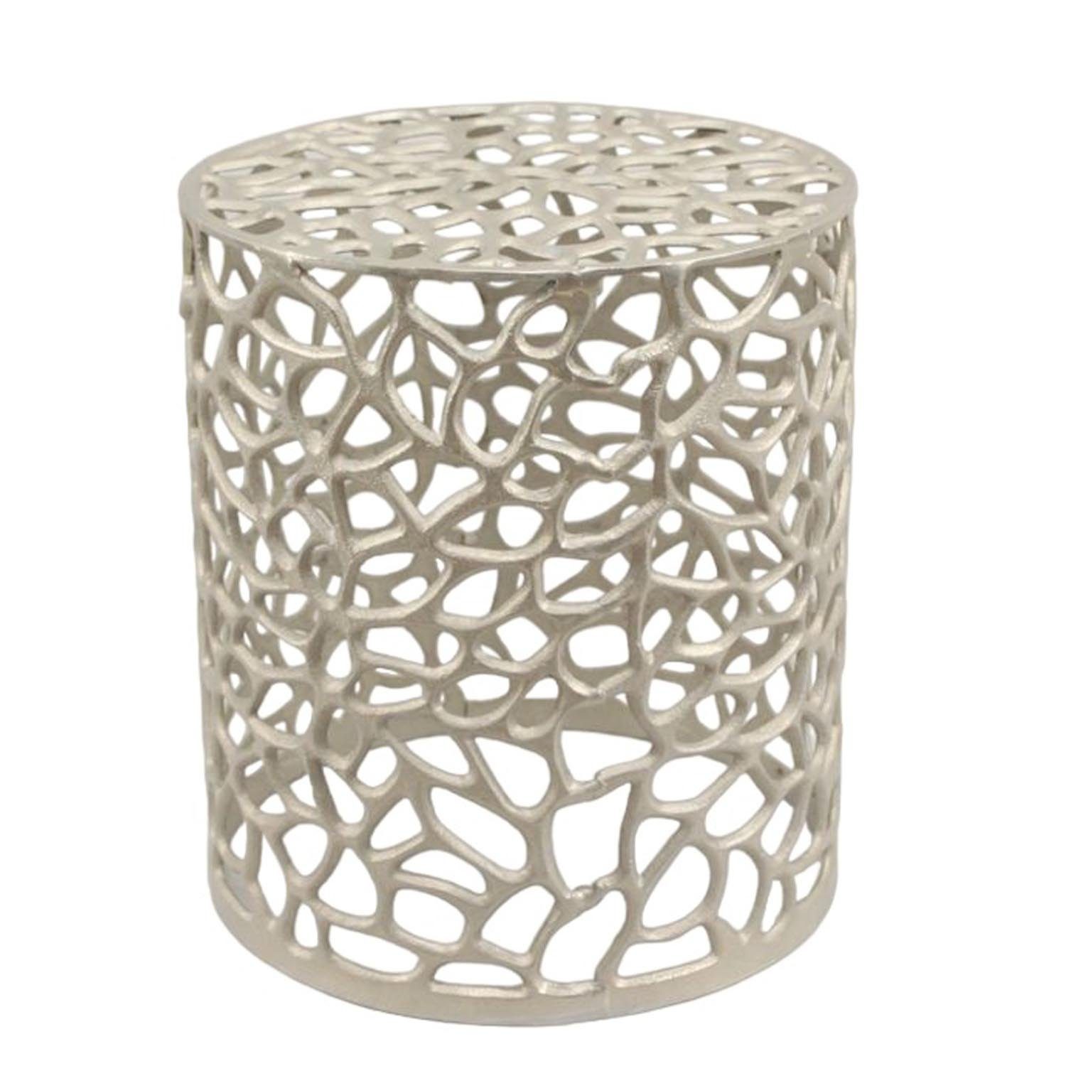 Casa Moro Beistelltisch Metall Tisch Dila Silber rund Designer Couchtisch S günstig online kaufen