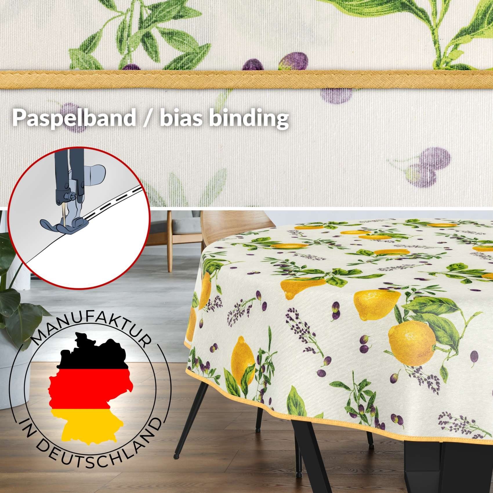 ANRO Tischdecke mit Tee und Kaffee aus Textil Tischtuch mit Beschichtung Tischwäsche (Einzelstück 1-tlg), auch als Gartentischdecke - mit Schutzschicht – Bild 3 von 5