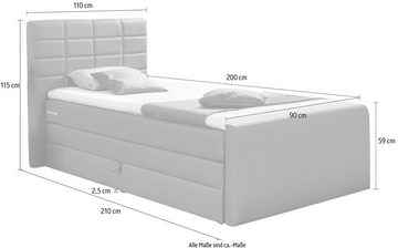 INOSIGN Boxspringbett Lethbridge, inkl. Bettkasten und Topper, zwei Matratzenarten in H2