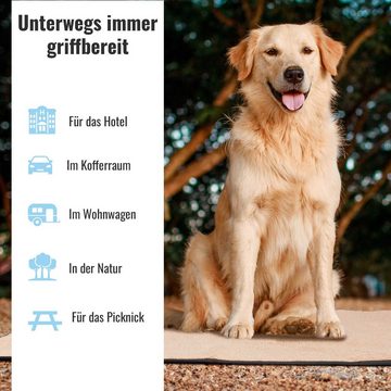 achilles Tier-Autoschondecke Reisedecke für Hunde, Hundedecke mit weichem Lammfell-Imitat