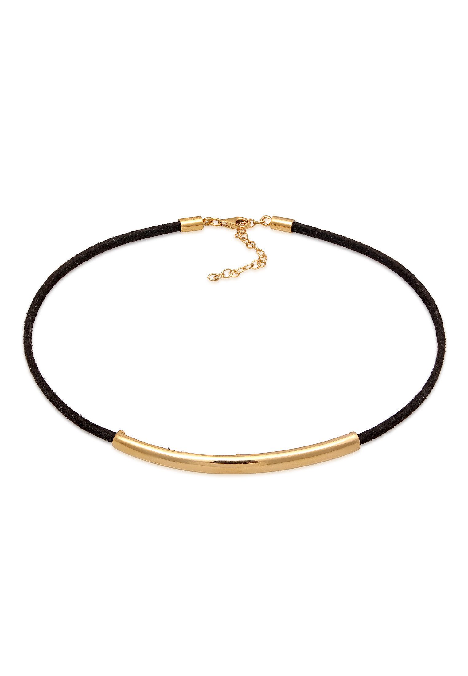 Elli Choker Veloureleder Synthetik Schwarz 925 Sterling Silber