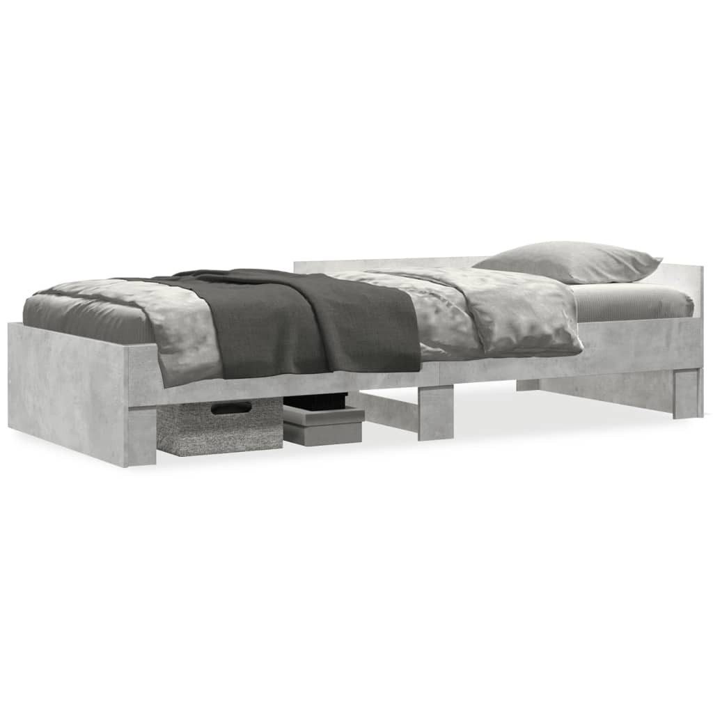 vidaXL Bett Bettgestell Betongrau 90x200 cm Holzwerkstoff günstig online kaufen