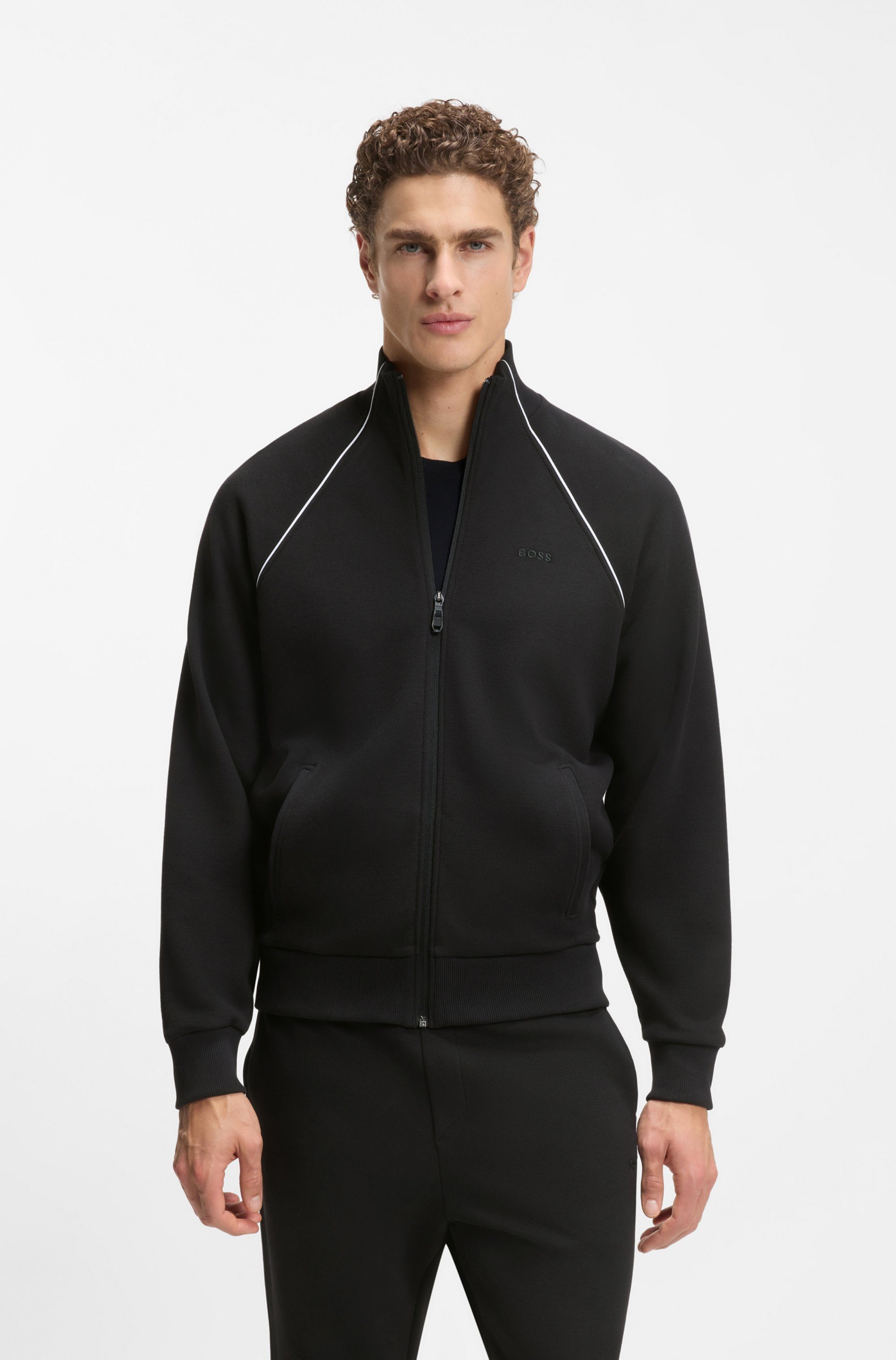 BOSS GREEN Trainingsanzug (Set, 2-tlg), Stehkragen, Regular Fit