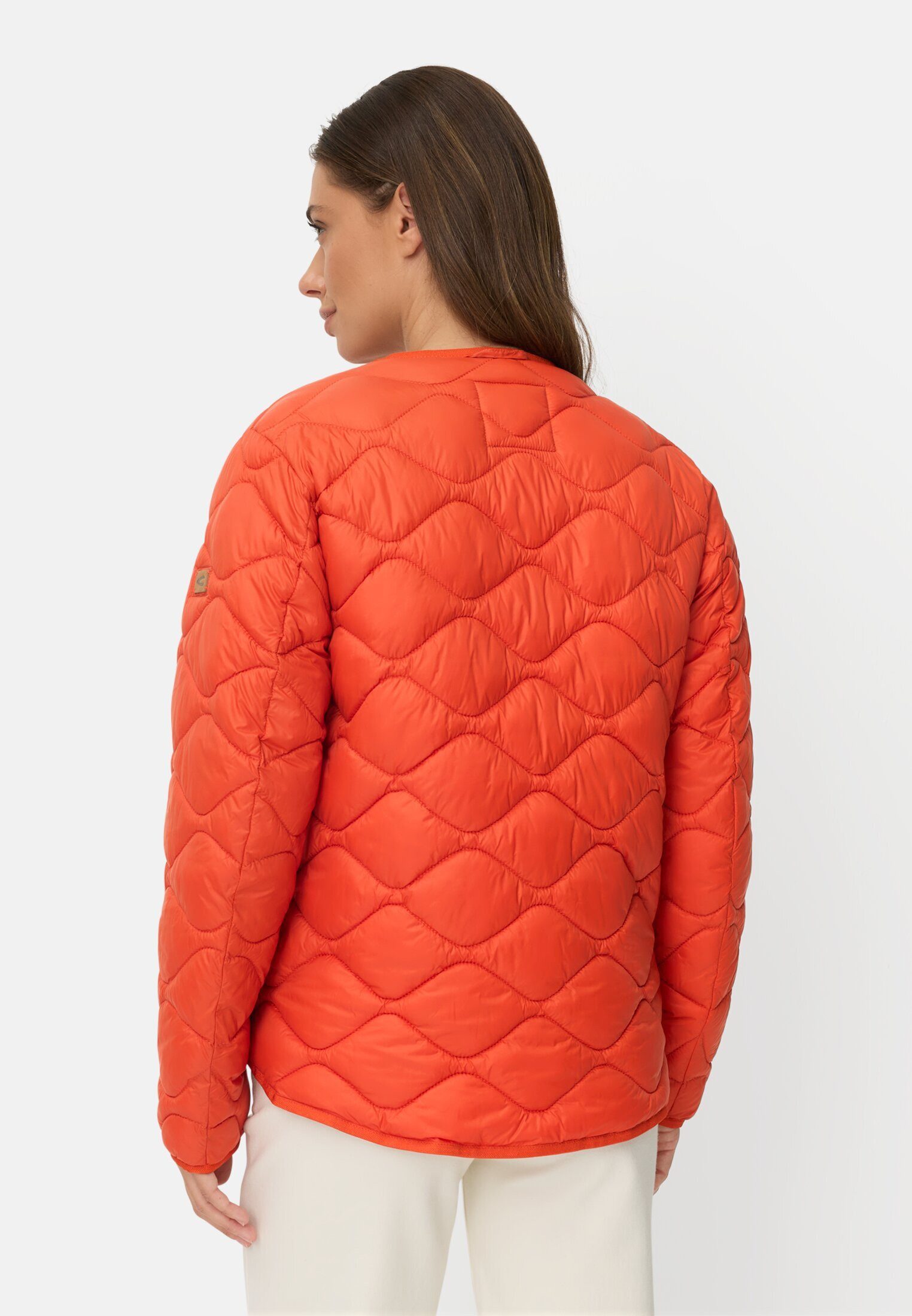 camel active Steppjacke mit 2-Wege Reißverschluss Langarm Markenlogo