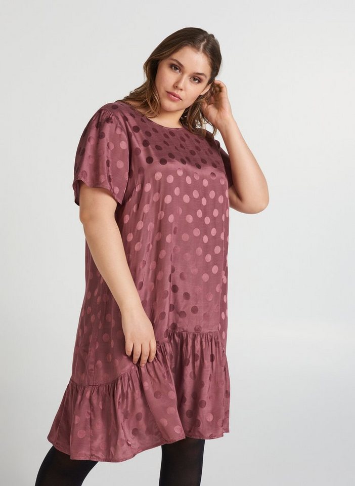 Festtagsmode - Zizzi Abendkleid Große Größen Damen Kurzärmeliges Kleid mit Tupfen ›  - Onlineshop OTTO