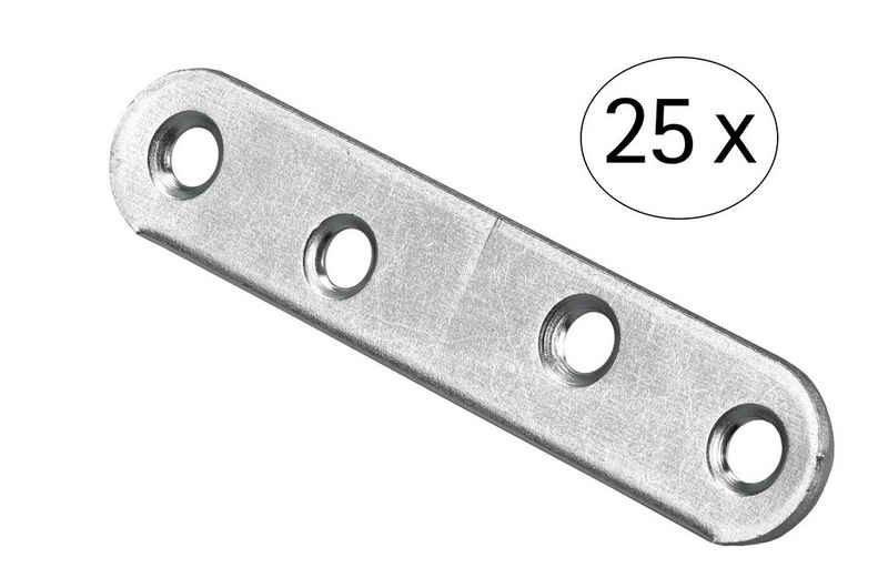 Hettich Eckverbindungsplatte »Hettich Verbindungsblech aus Stahl, verzinkt; Größe 15 x 80 mm, Inhalt 25 Stück«