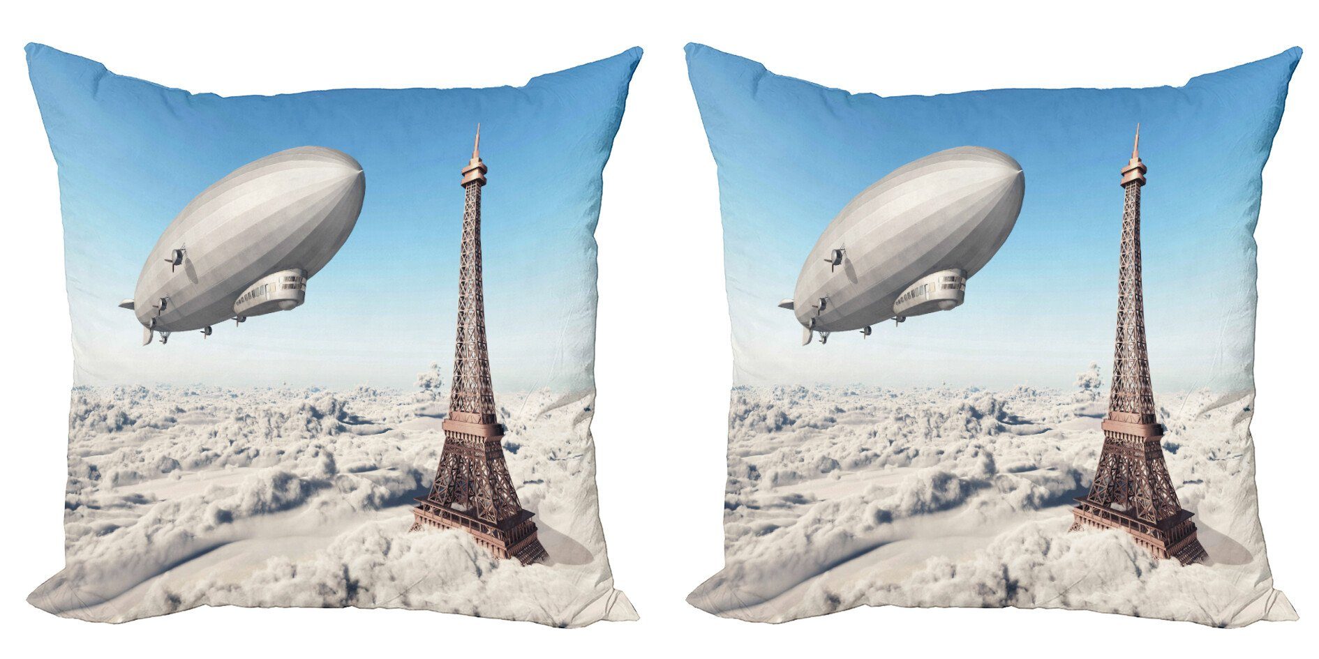 Französisch Paris Accent Stück), Eiffelturm (2 Modern Kissenbezüge Abakuhaus Paris Doppelseitiger Digitaldruck,