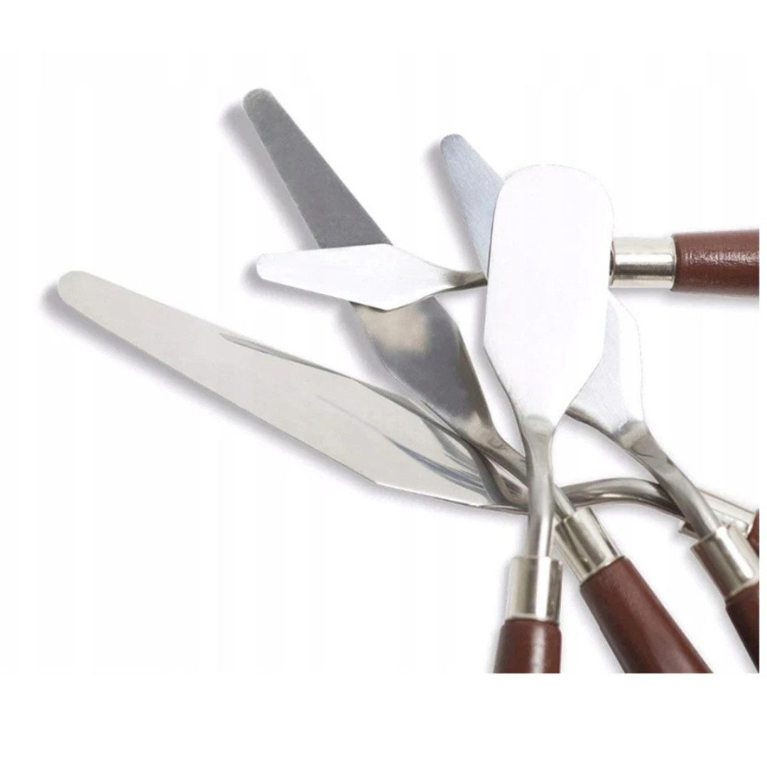 VERK GROUP Malerspachtel Malmesser Malspachtel 5tlg. Farbspachtel Acryl Malerei Künstler Set (5-St., 5-teiliges Malmesser-/Malspachtel-Set) verschiedene Formen  – Bild 2 von 5