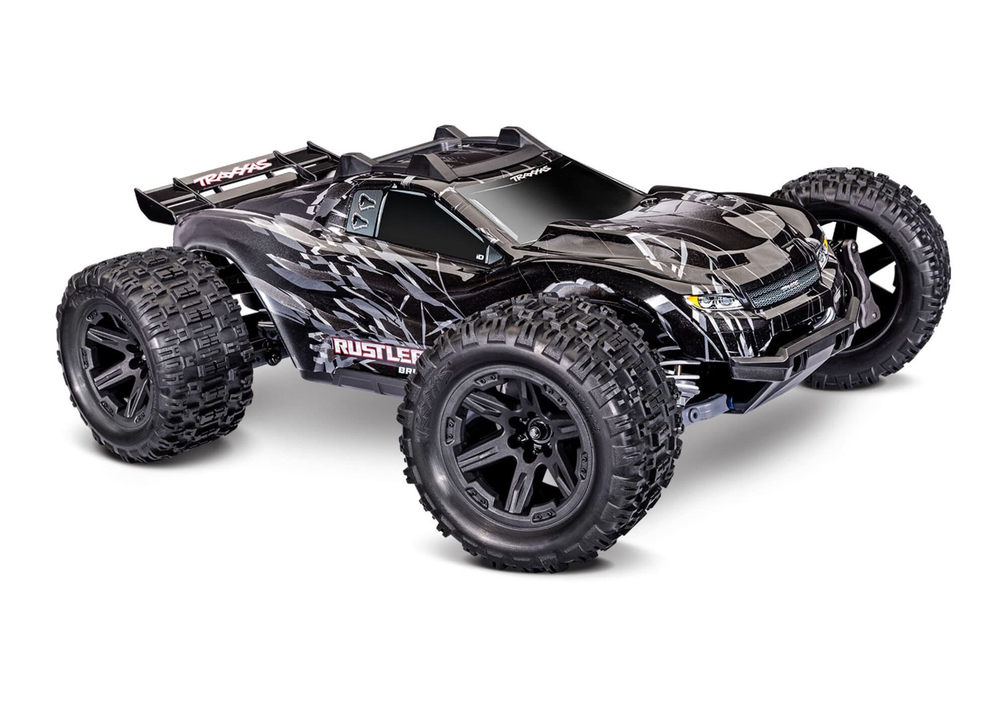 Traxxas RC-Buggy Traxxas Rustler 1:10 4X4 Brushless HD RTR RC Stadium Truck Blau 67464
