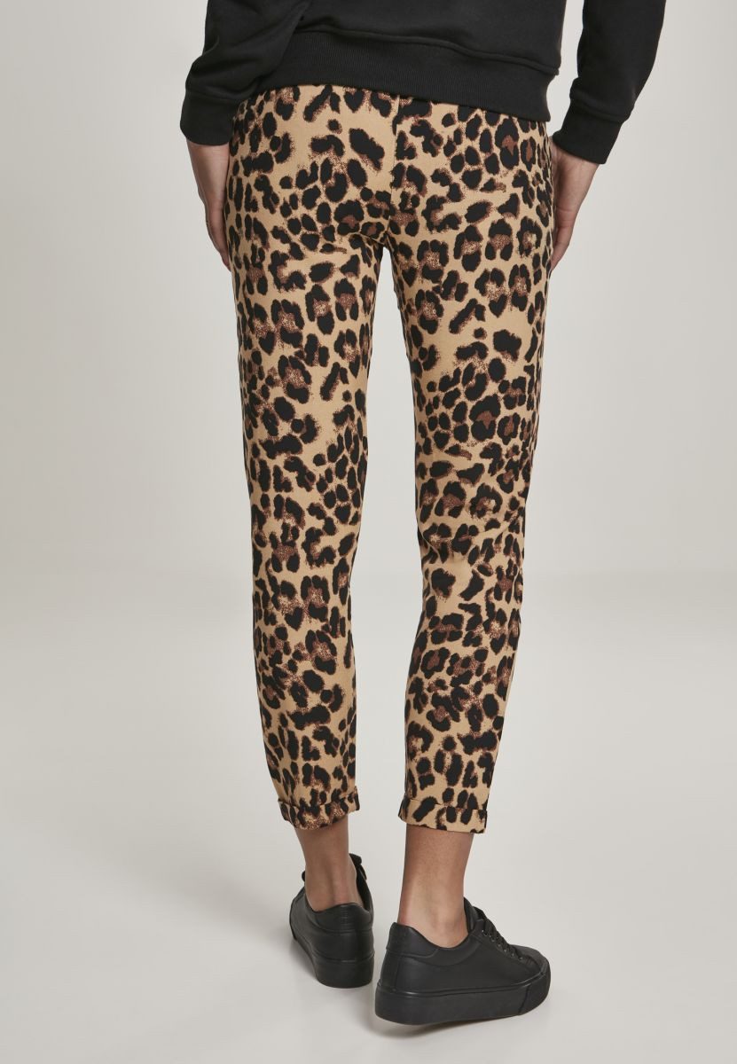 URBAN CLASSICS Funktionshose Ladies Elastic Waist AOP Pants Damenhose