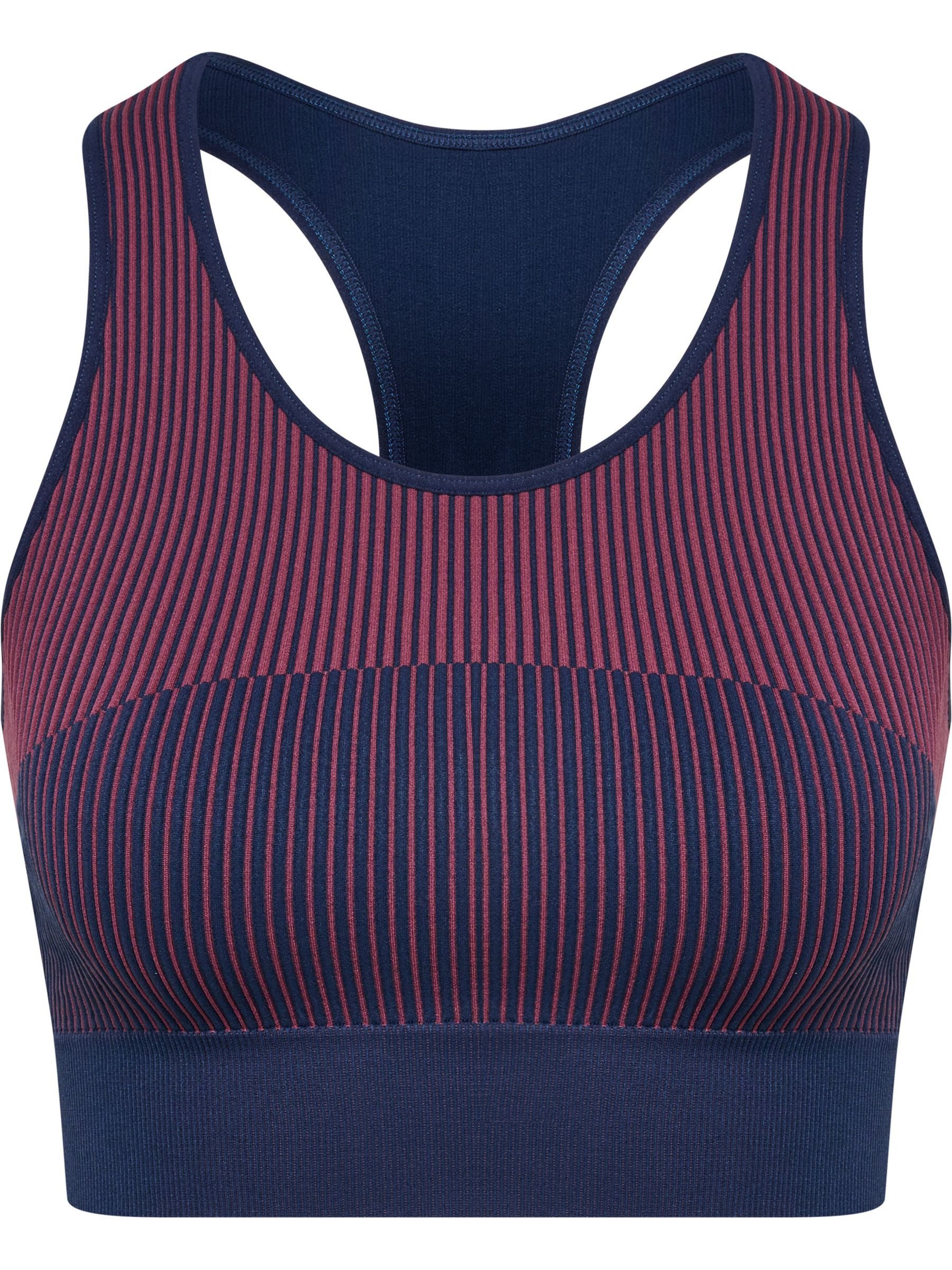 hummel Shirttop Bügellos Nahtlos Racerback Feine Streifenstruktur Basic für Damen (1-tlg) hmlYOGA SEAMLESS W CROP TOP