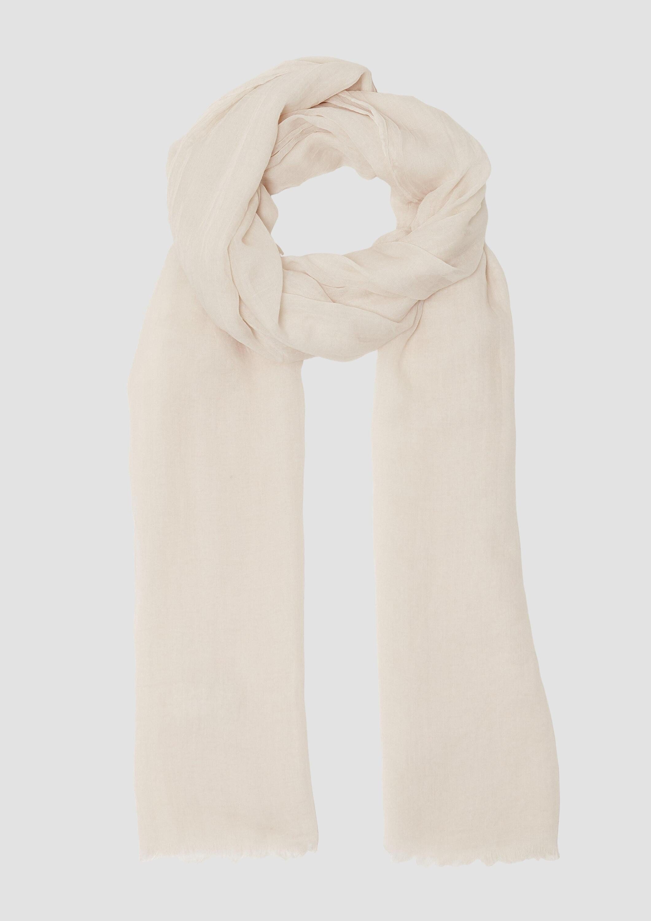 s.Oliver Schal Tuch, Leichter Schal aus Webware mit Fransen günstig online kaufen