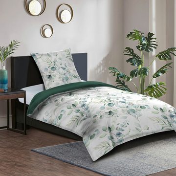 Bettwäsche Eukalyptus 135x200 cm, Bettbezug und Kissenbezug, Sanilo, Baumwolle, 4 teilig, mit Reißverschluss