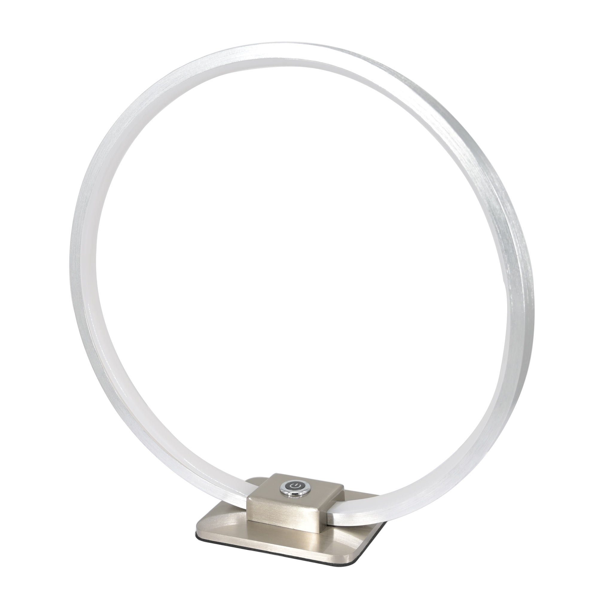 Dekorative 430lm 28cm, LED Tischleuchte Warmweiß VBLED Aluminium, Tischleuchte 300°, integriert, 15W LED Ringform, 3000K Ø fest LED Silber,