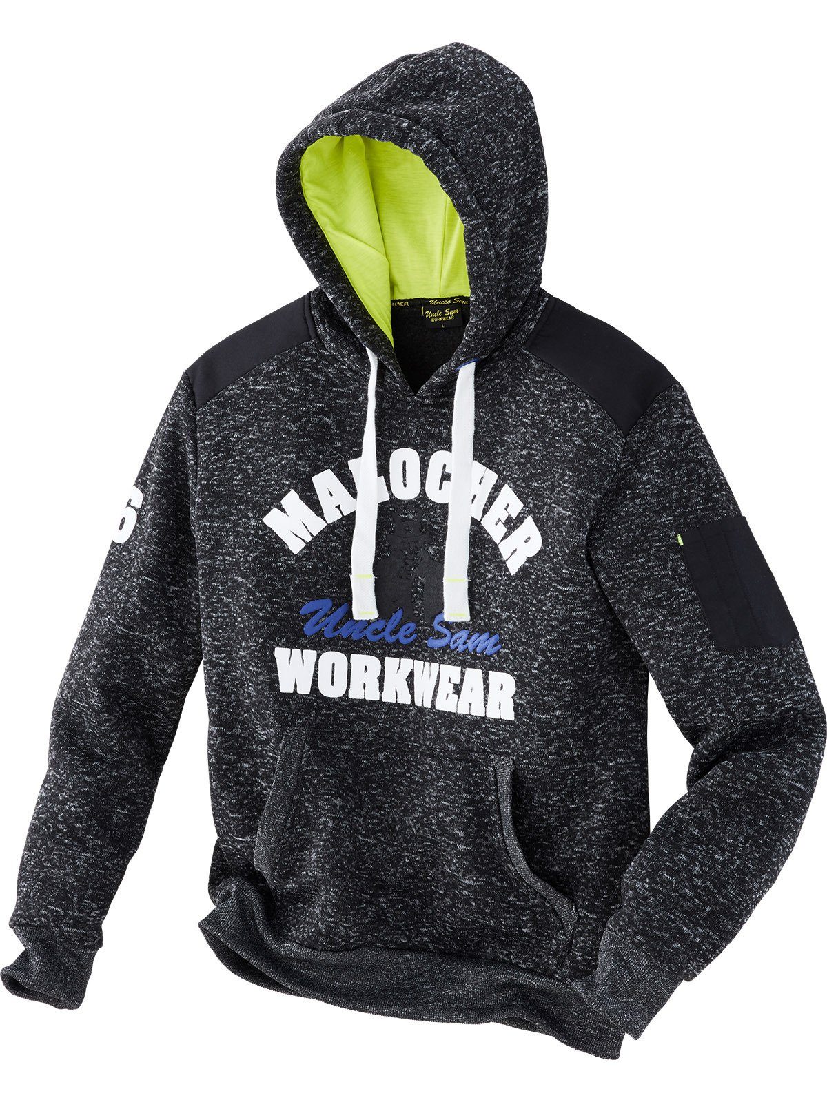 Uncle Sam Kapuzensweatshirt Strickfleecehoodie schwarz/royal/limette