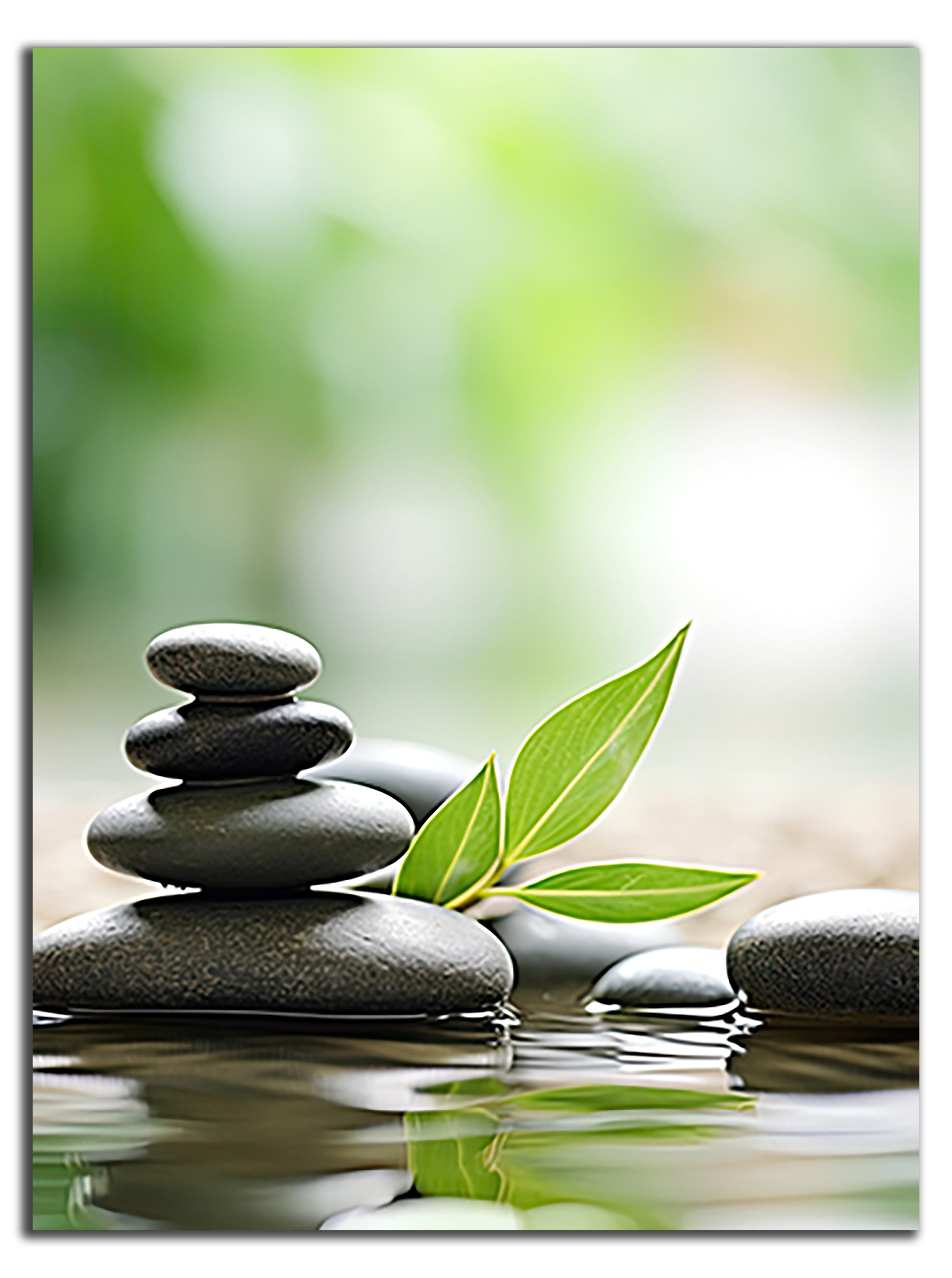 DARO Design Leinwandbild Modern Abstrakt Wandbilder XXL Wandbild Wand Deko Leinwand Bilder, (Kieselsteine gestapelt - Bild groß Wohnzimmer Schlafzimmer Küche Esszimmer Einteilig Querformat Fotodruck Leinwände Wanddeko Abstrakte Kunst Boho), 30x20cm