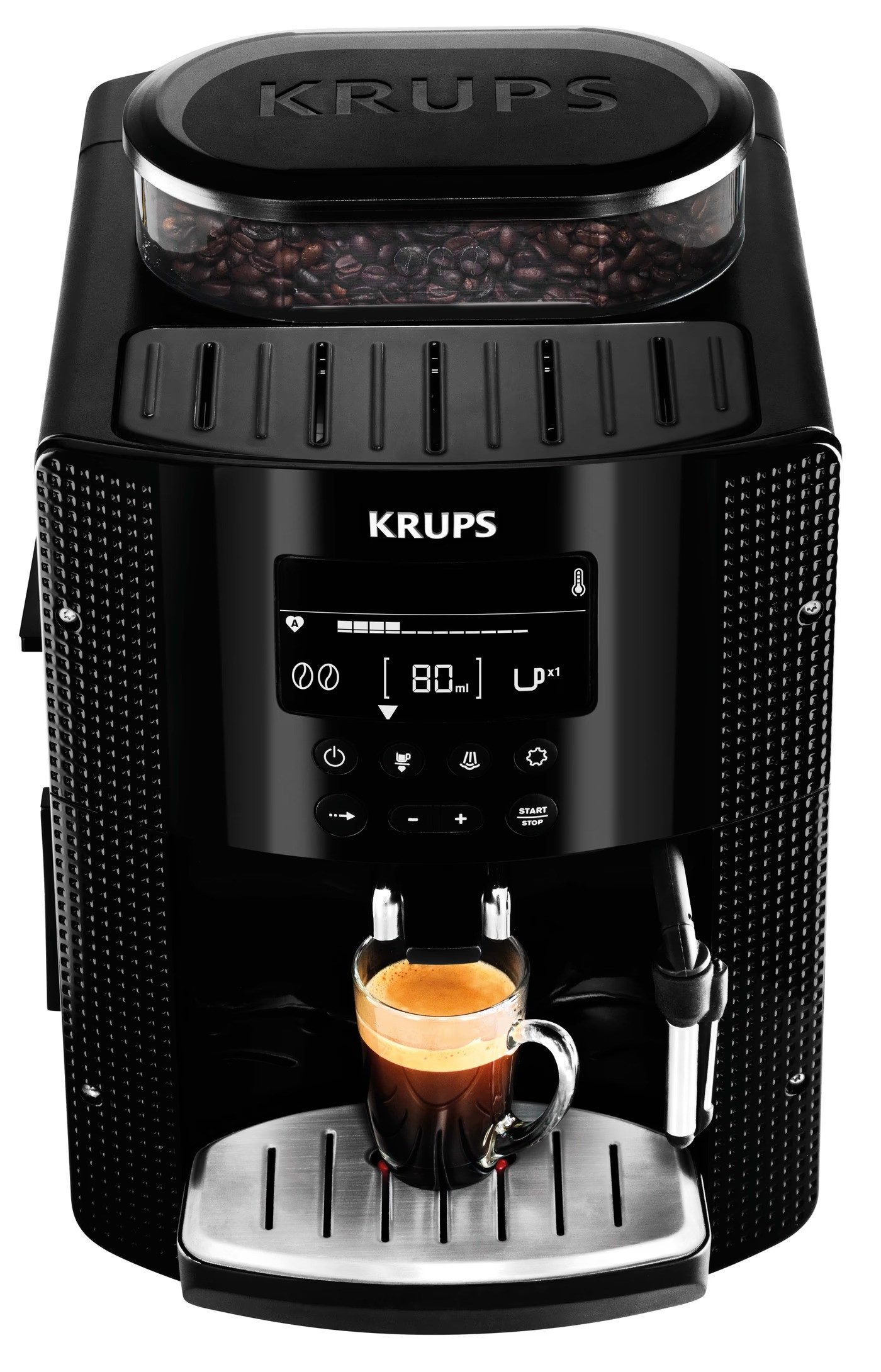 Krups Kaffeevollautomat EA815070 Kaffeevollautomat 15 Bar LC-Display Schwarz