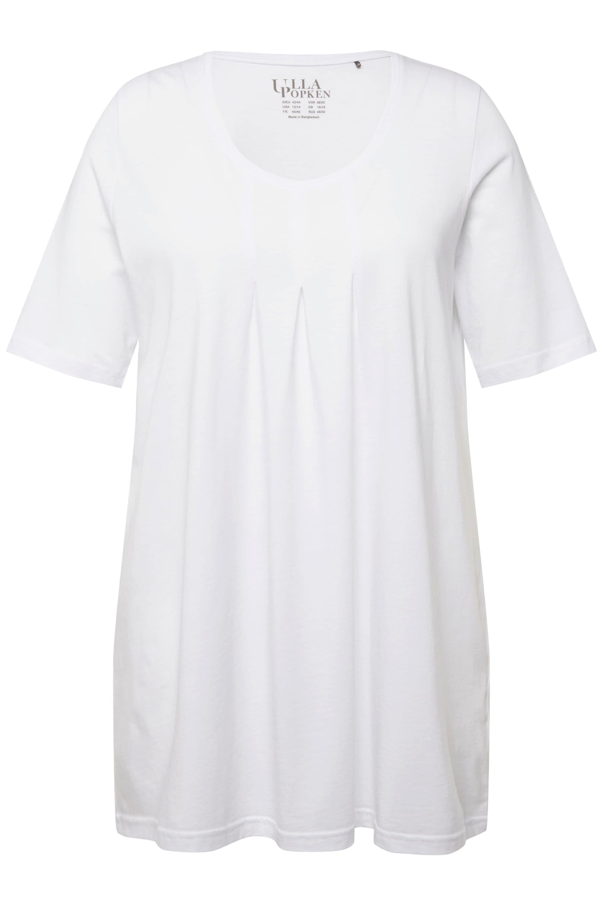 Ulla Popken T-Shirt T-Shirt Zierfalten A-Linie günstig online kaufen