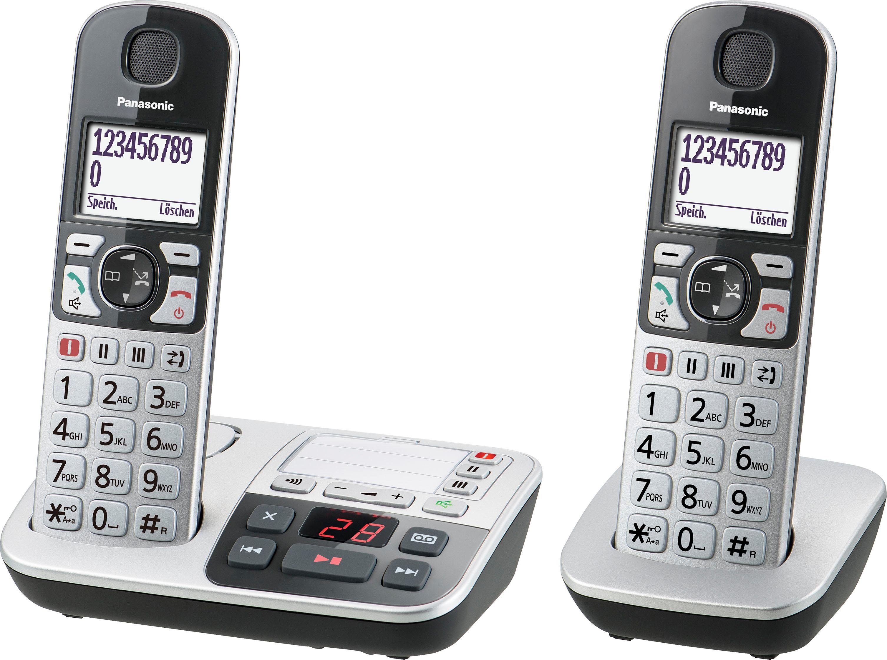 inkl. Anrufbeantworter) 2, (Mobilteile: Seniorentelefon KX-TGE522 Panasonic