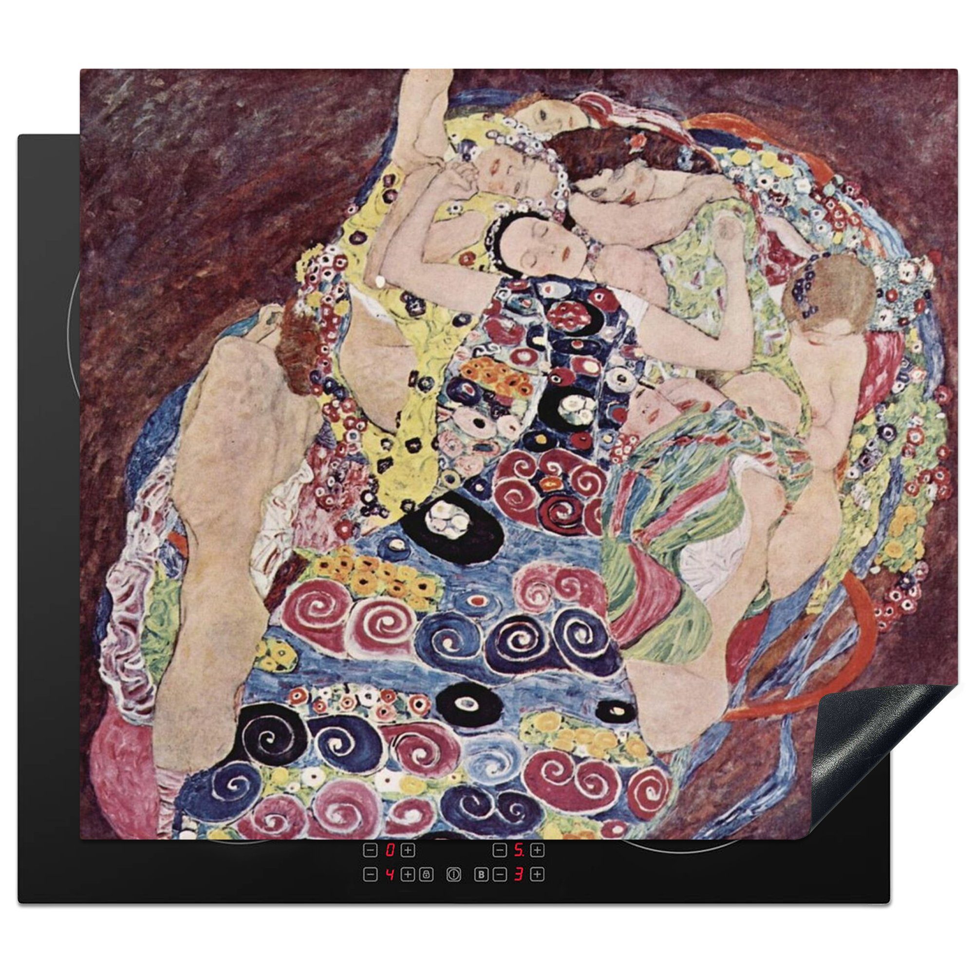 MuchoWow Herdblende-/Abdeckplatte Die Jungfrau - Gustav Klimt, Vinyl, (1 tlg), 59x52 cm, Ceranfeldabdeckung für die küche, Induktionsmatte