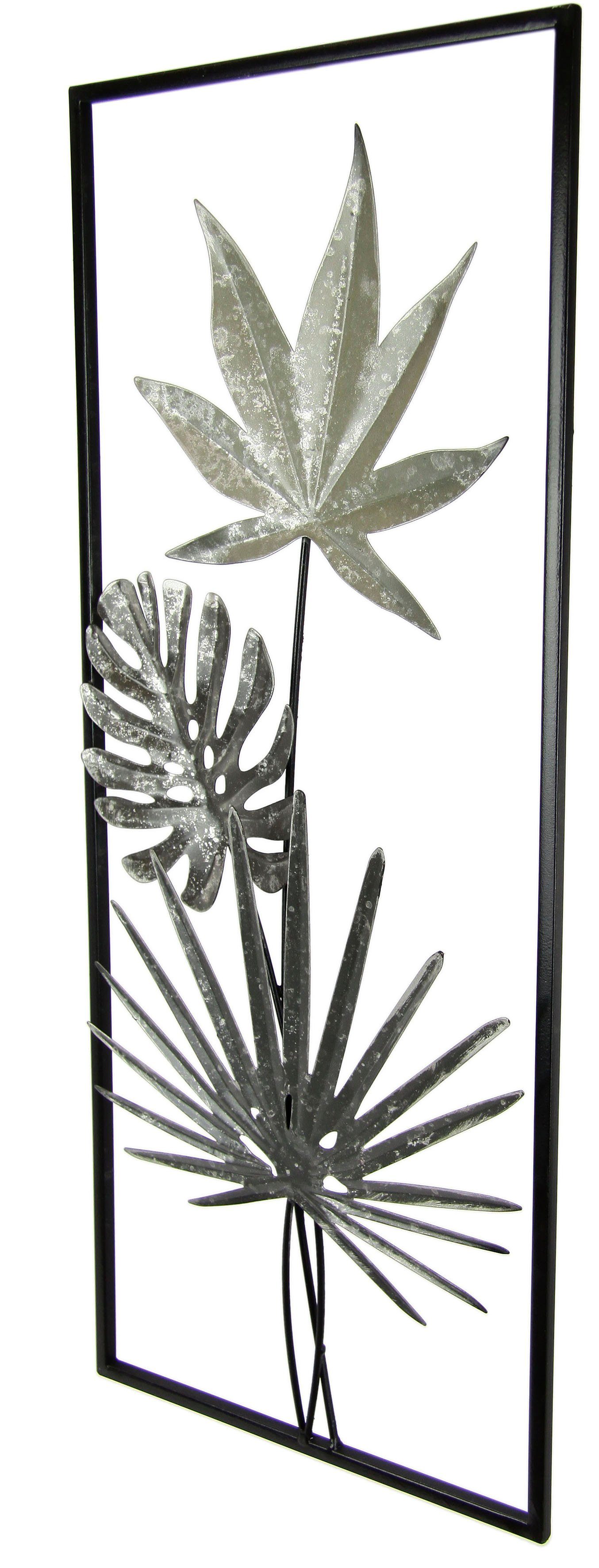 I.GE.A. Wandbild Metallbild Blätter, Monsterablatt, Palmblatt
