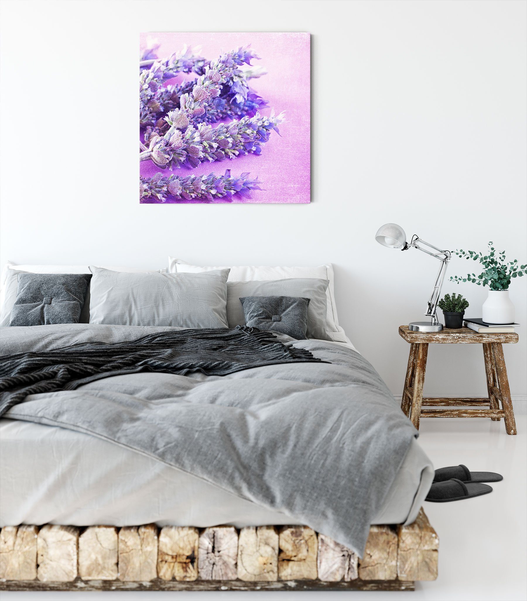 Pixxprint Leinwandbild getrockneter Lavendel, getrockneter Zackenaufhänger inkl. Lavendel St), (1 Leinwandbild fertig bespannt