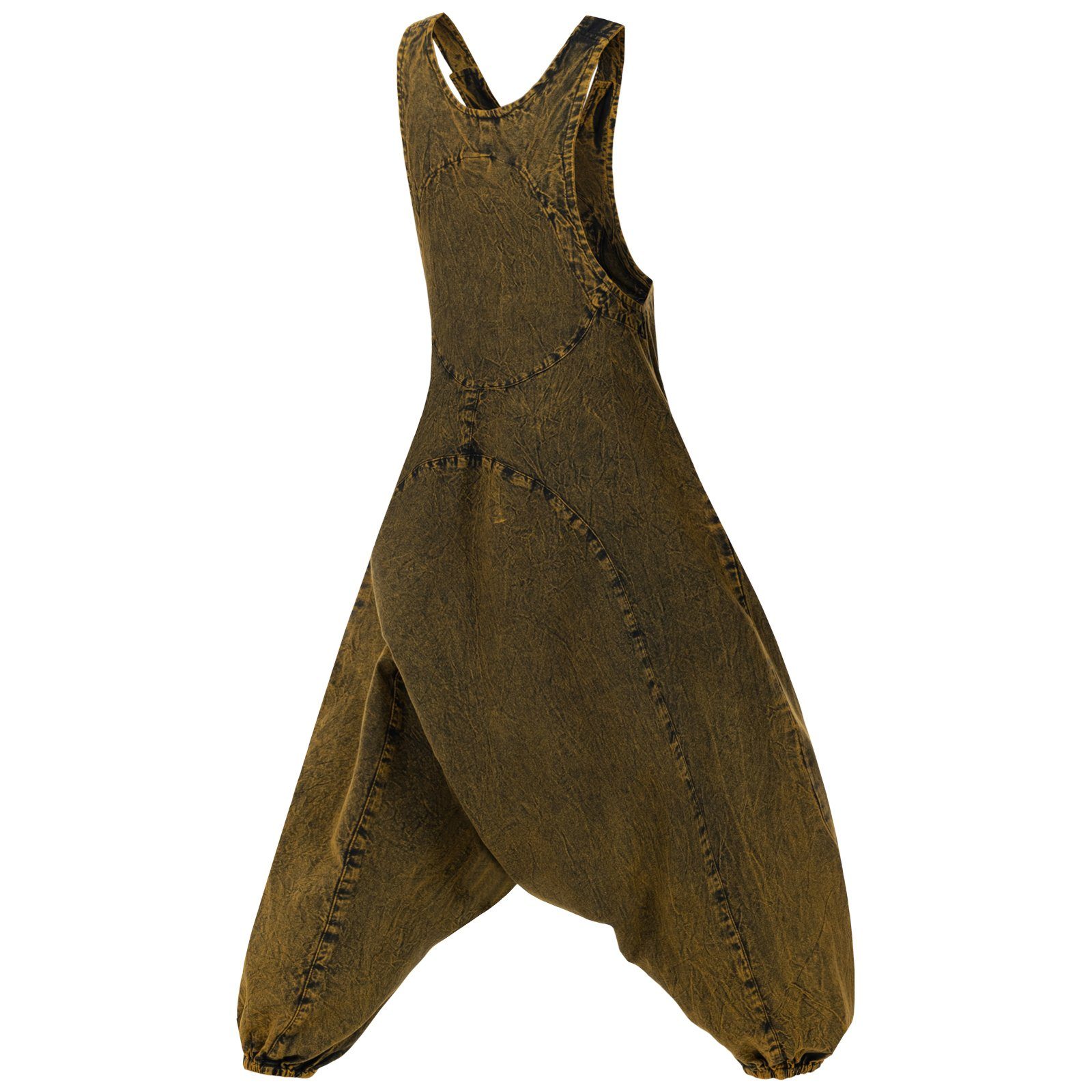 KUNST UND MAGIE Latzhose Hippie Latz/Haremshose Hose 70er Jumpsuit Overall Stonewashed Catsuit