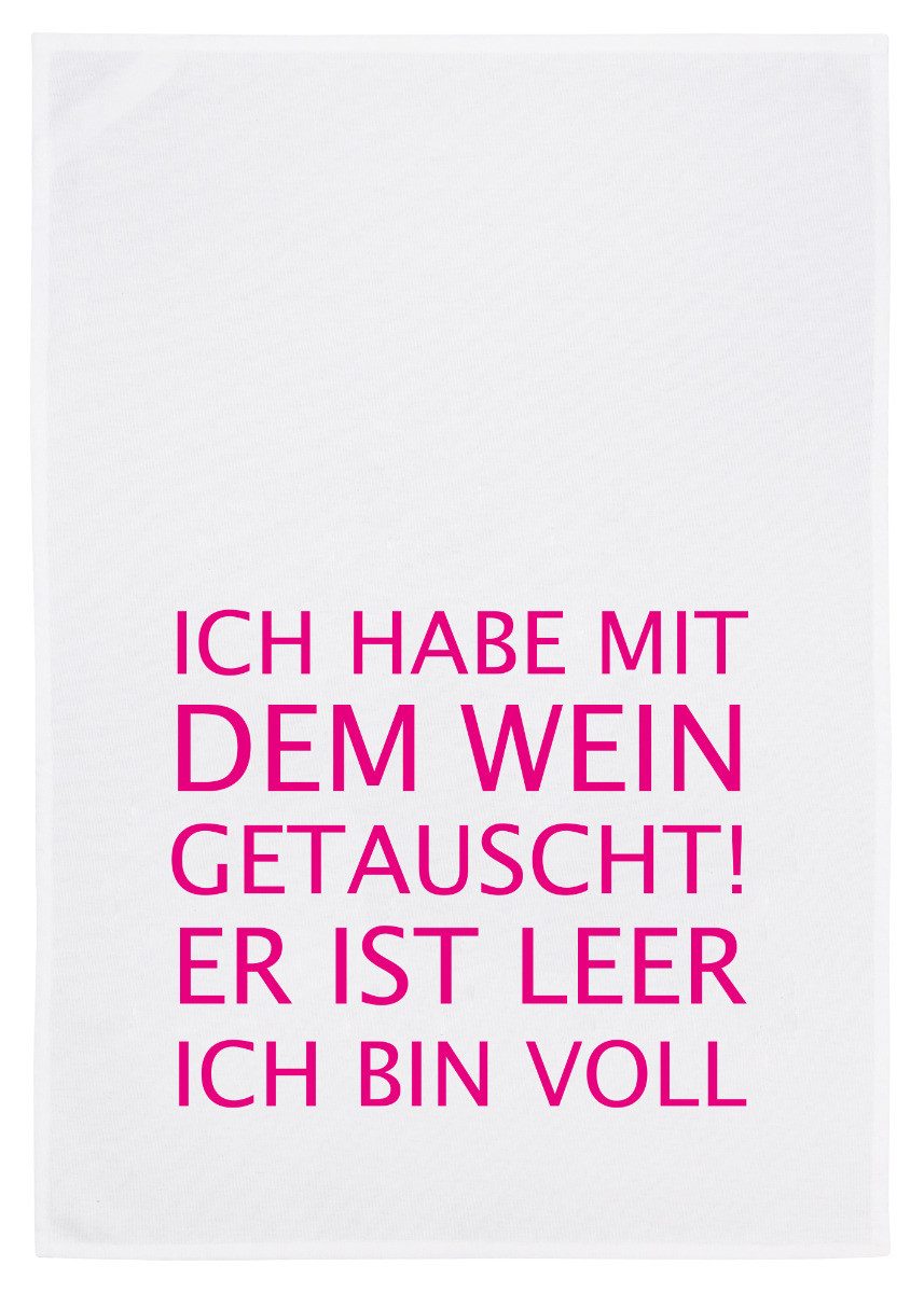 17,30 Hamburg Geschirrtuch Ich bin voll, Pink, (1-tlg), 50x70cm, Siebdruck günstig online kaufen