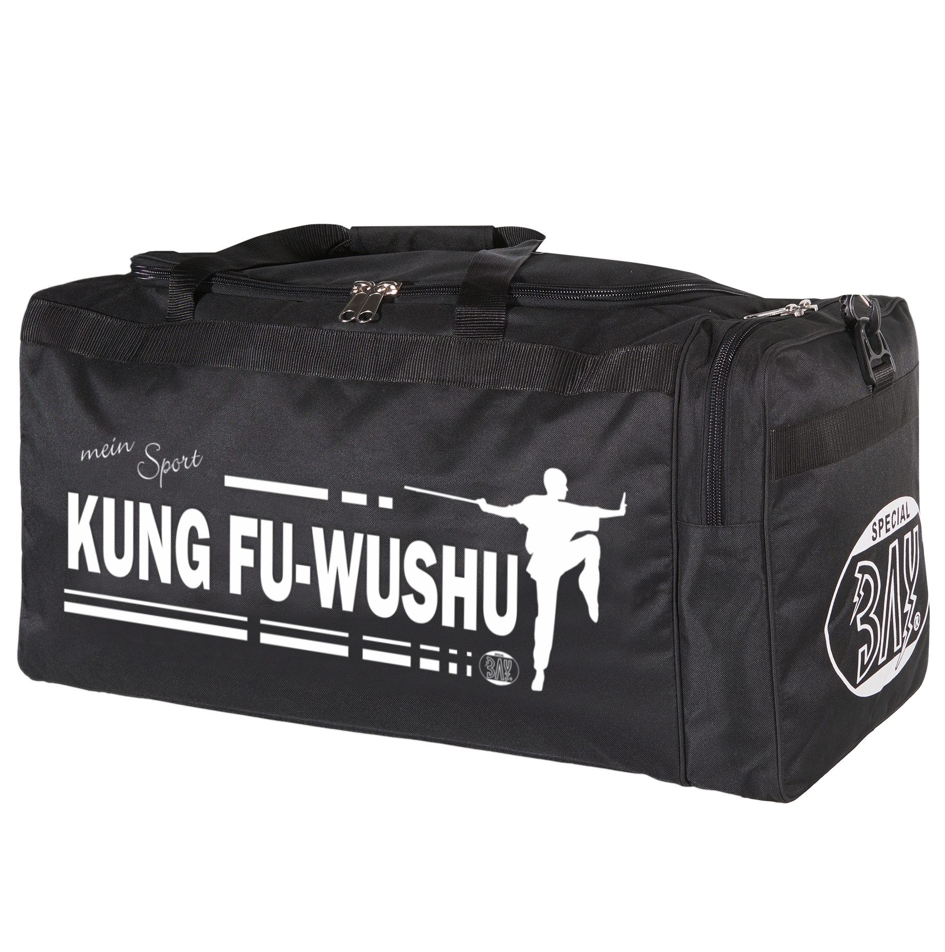 BAY-Sports Sporttasche Kung Fu Wushu mein Sport 70cm Trainingstaschen Chinesische Kampfkünste (Stück), schwarz, auffälliger aufwendigen Druck, Erklärung Ihrer Leidenschaft