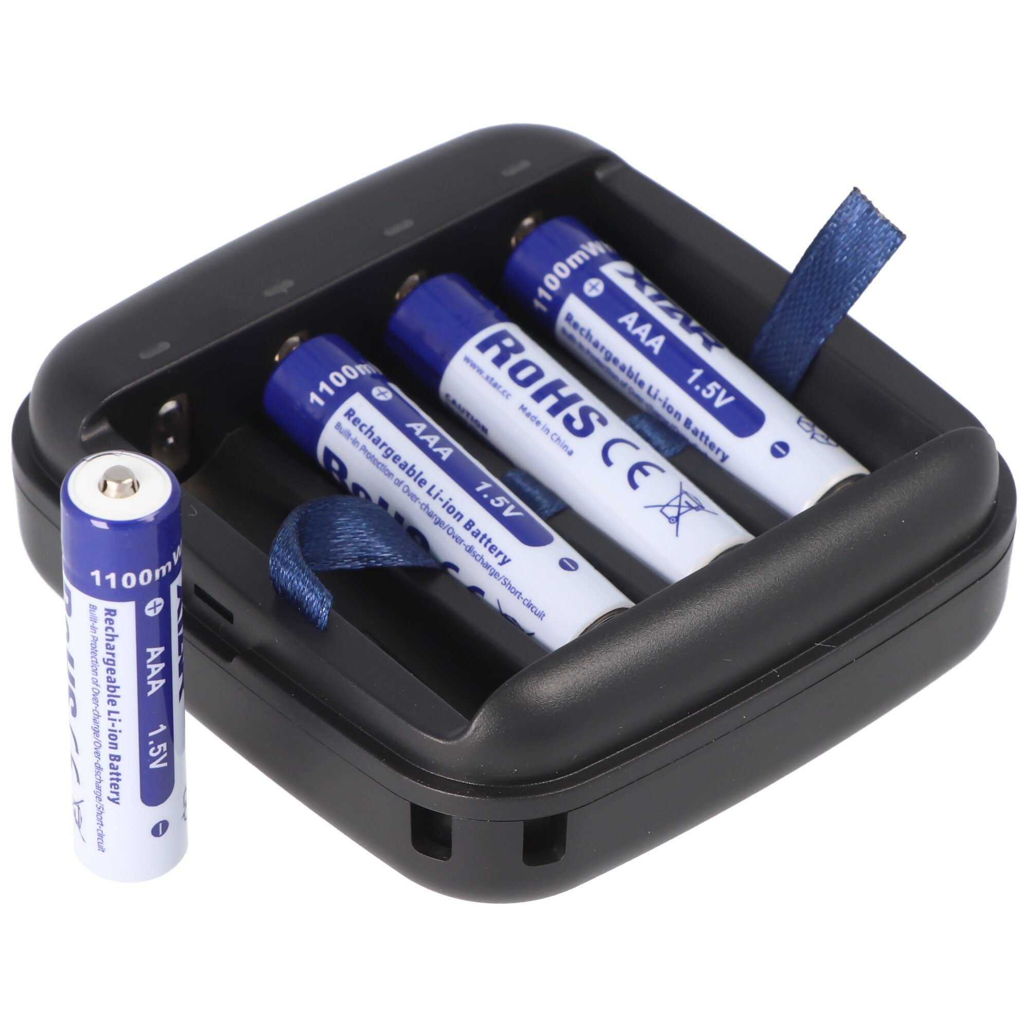 XTAR 4x AAA 1,5V 1100mWh typisch 700mAh Lithium Ionen Akku wiederaufladbar Akku 700 mAh (1,5 V)