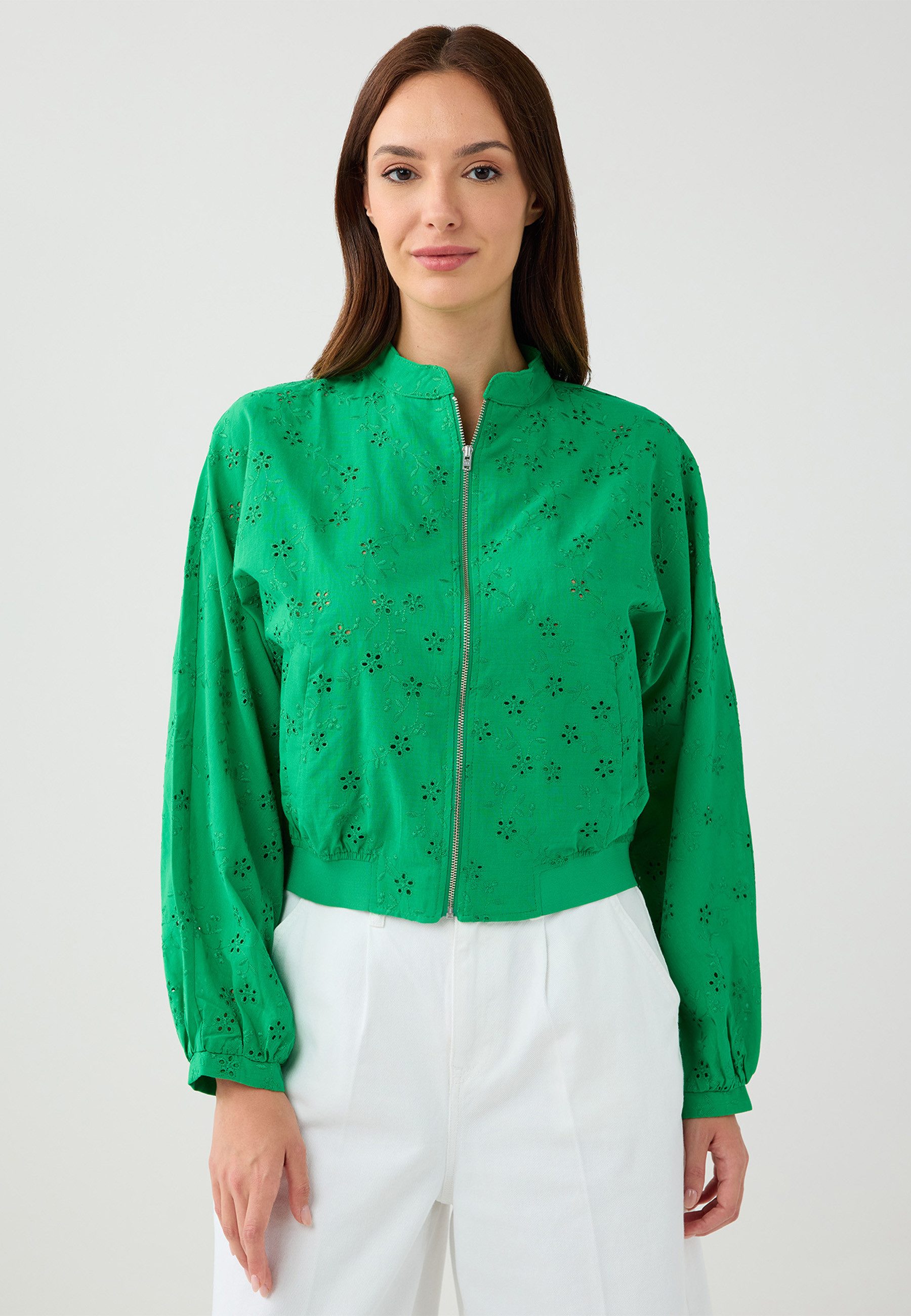 Jimmy Key Jackett Gewebte grüne Jacke in normaler Passform