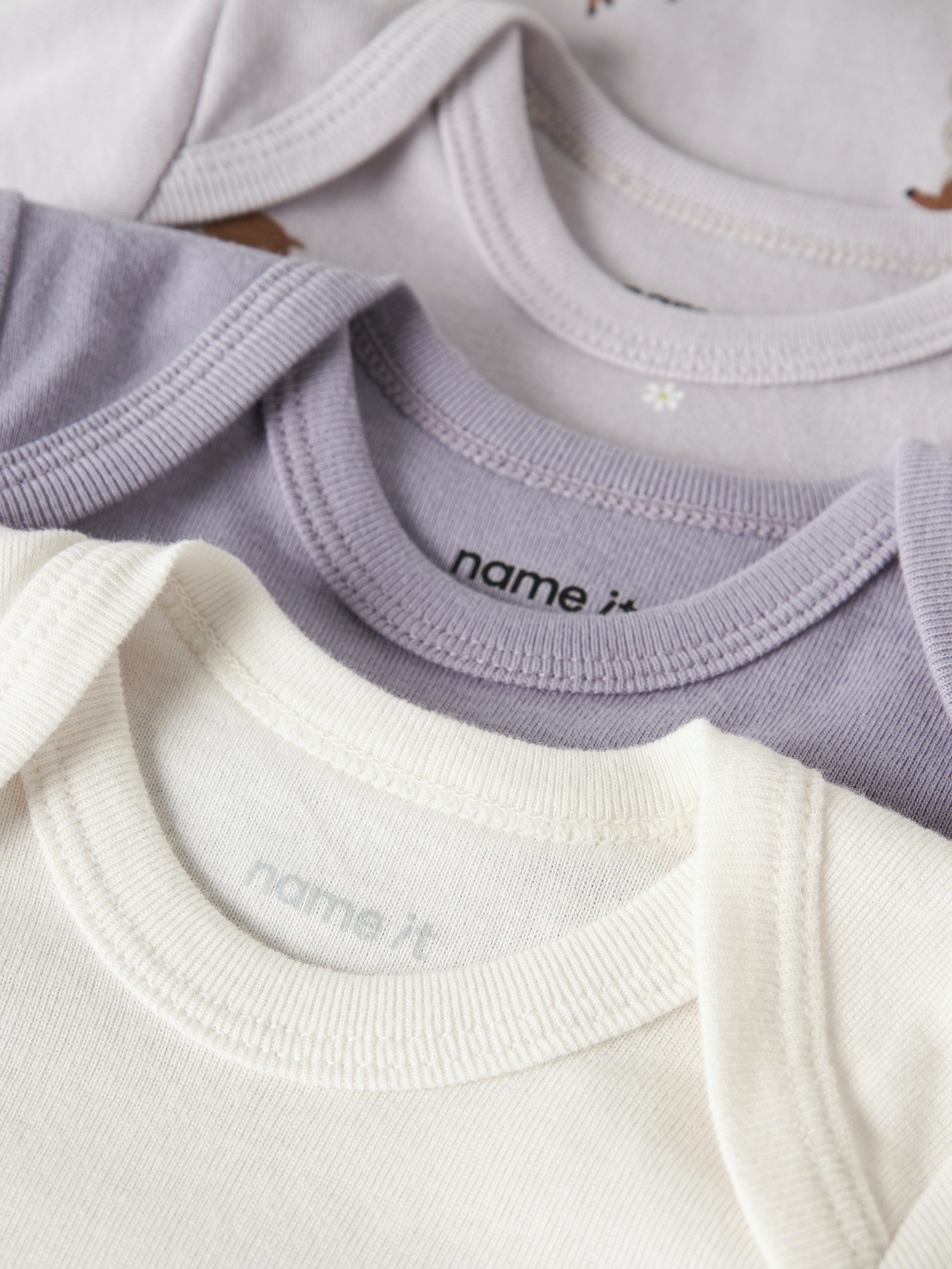 Name It Langarmbody NBFBODY 3P LS LILAC MARBLE DEER NOOS (Packung, 3-tlg)