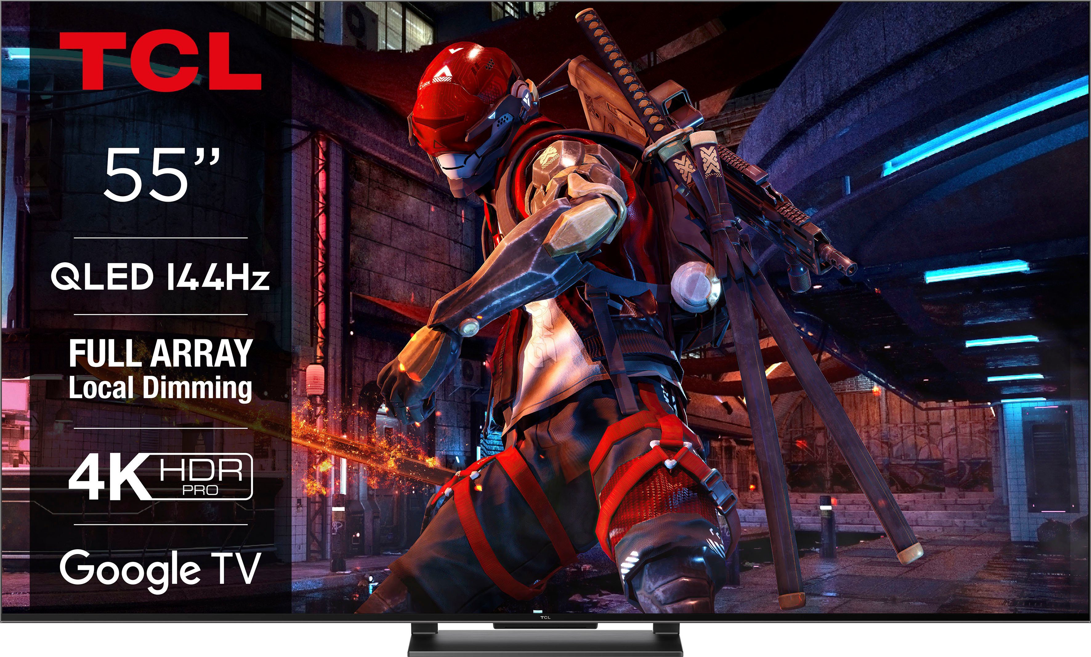 Displaydiagonale: Google cm/55 (139 cm Zoll, 139 4K Ultra 55 TV, 55C743X1 TCL / TV, Android HD, Smart-TV), QLED-Fernseher Zoll