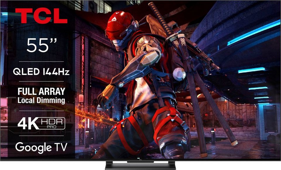 Ultra Zoll TV, Android 139 Displaydiagonale: 55 Smart-TV), TCL cm/55 55C743X1 Google (139 HD, 4K cm TV, / QLED-Fernseher Zoll,