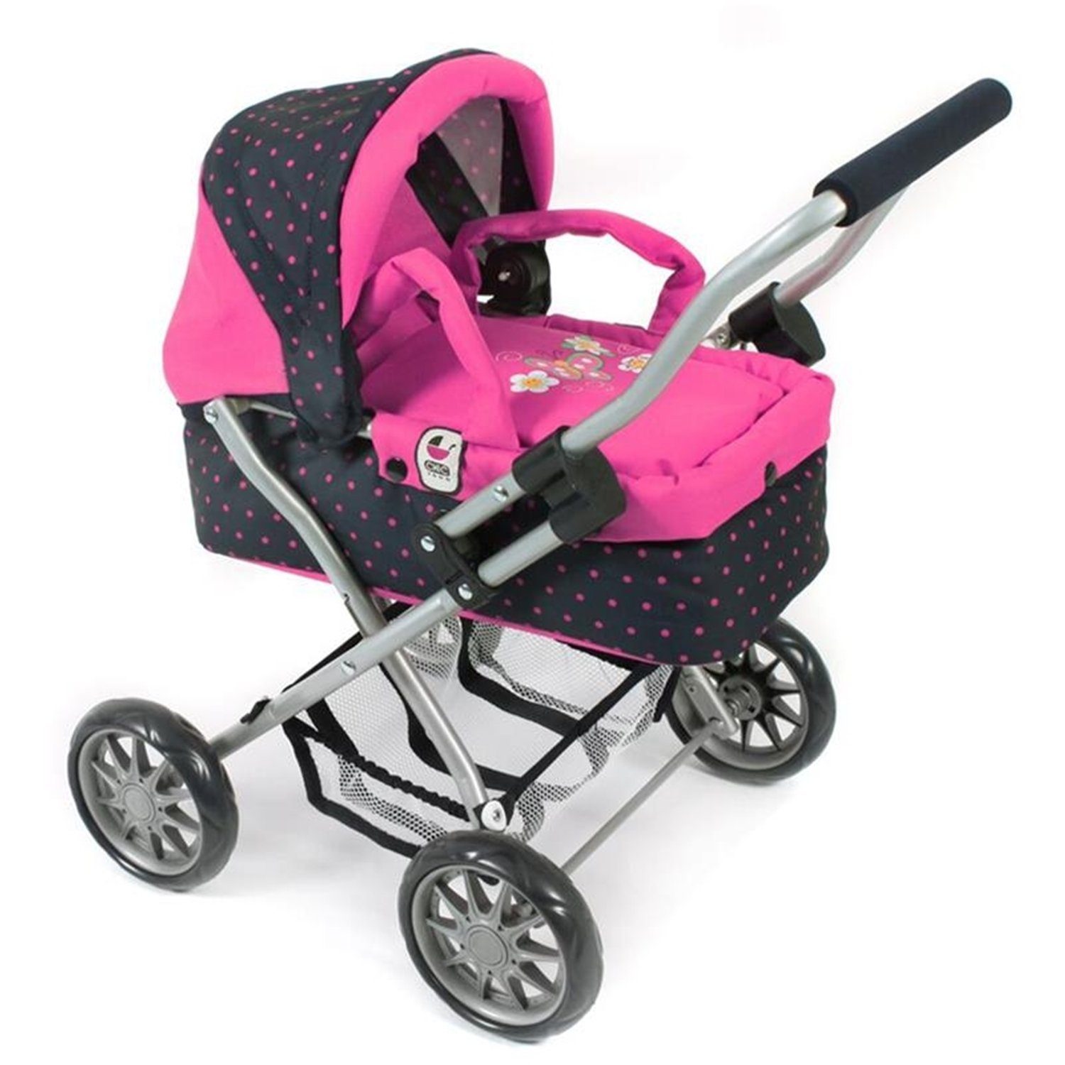 Puppenwagen 555 12 Mini-Kuschelwagen SMARTY, Dots Navy Pink