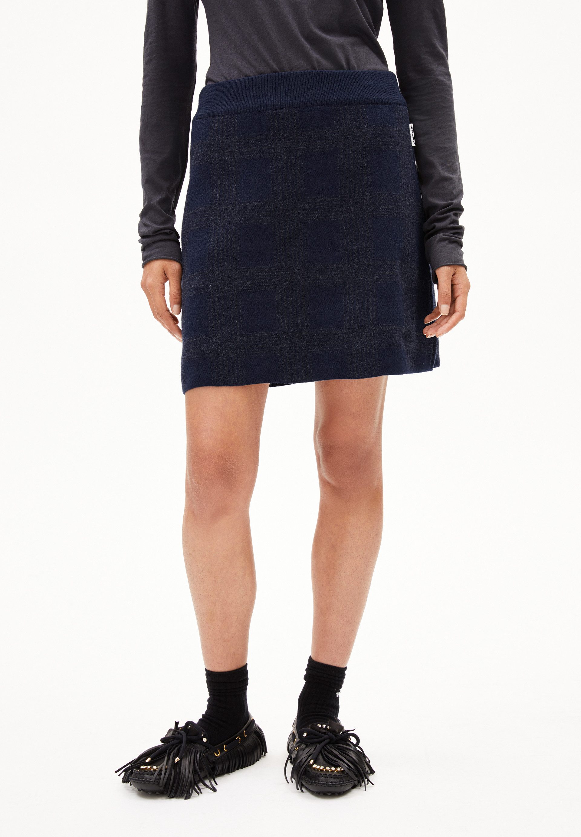 Armedangels Strickrock DARLAA CHECK Strickrock aus Bio-Woll Mix Regular Fit