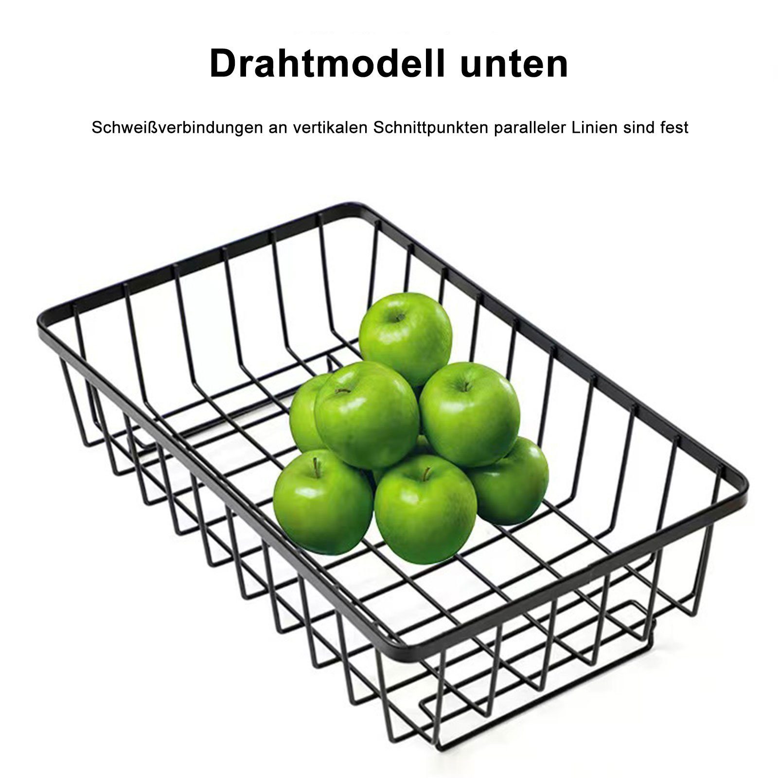 MagiDeal Obstkorb Mit Deckel - Kreative Obstschale Mit Drainage, Grau