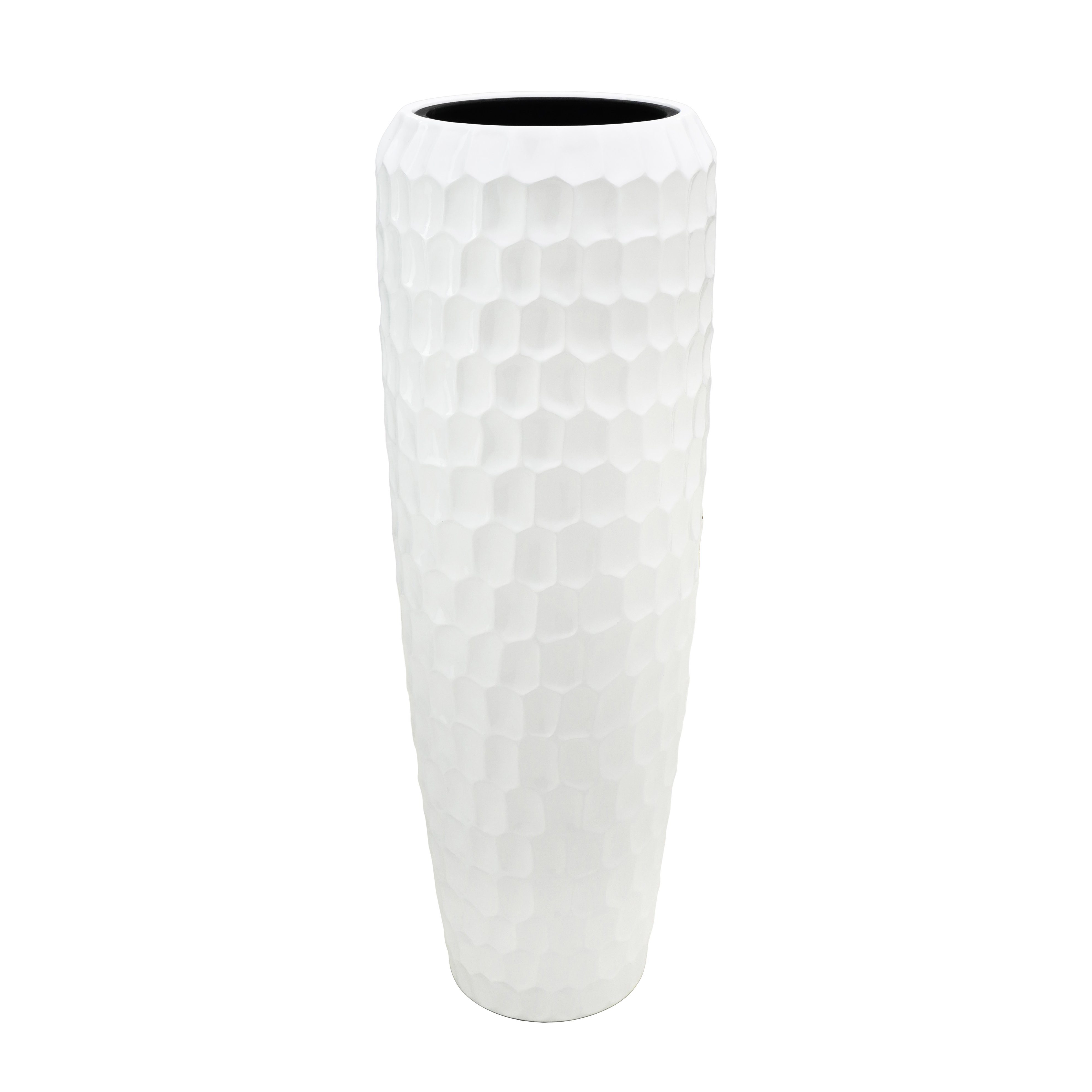 Flingora Bodenvase Celice, mit Einsatz - Fiberglas - Indoor & Outdoor - Weiß - Höhe 97 cm