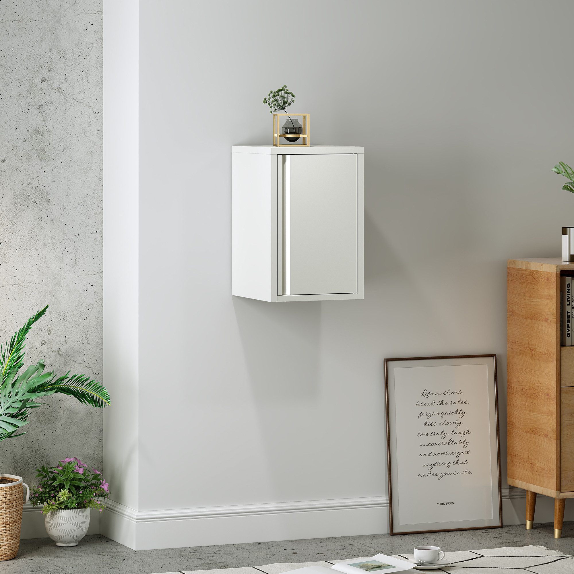 en.casa Hängeschrank »Burlöv« 50 x 33 x 35 cm Stahl Weiß