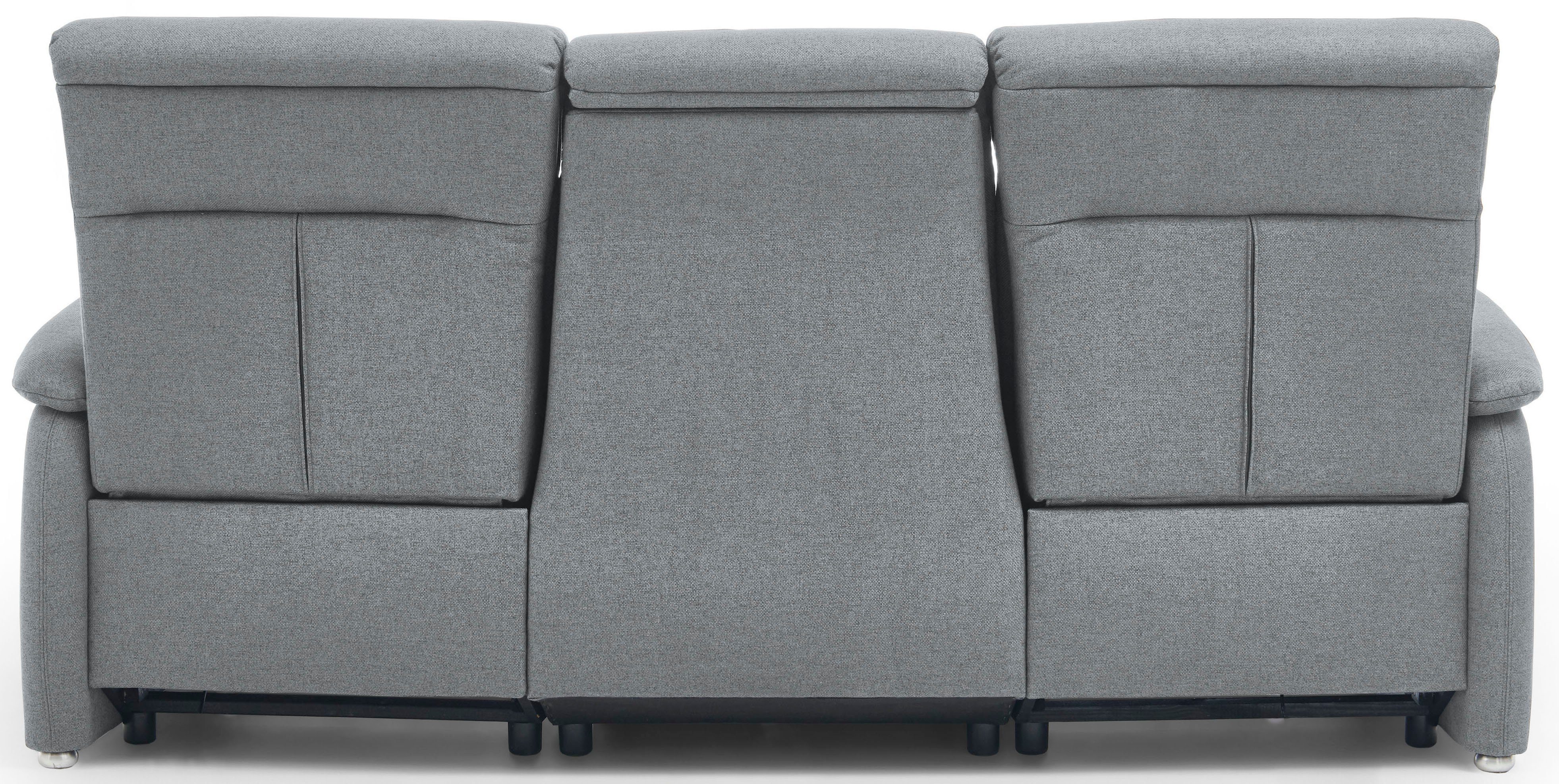 Home affaire 3-Sitzer Turin mit Steckdose und USB-Port auch in Easy care-Bezug, 2 x vollmotorische Relaxfunktion, herunterklappbarer Tisch – Bild 4 von 5