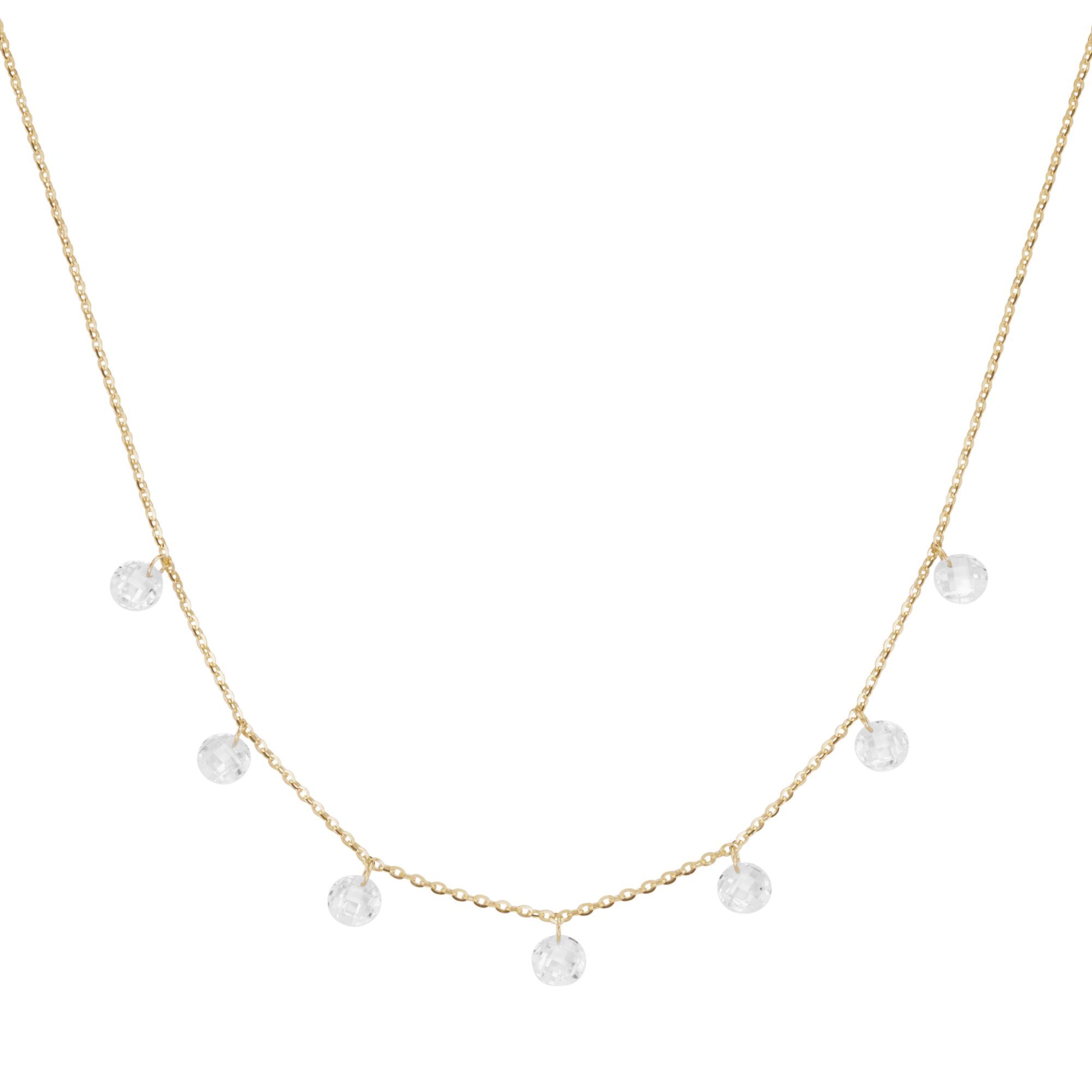 Collier mit Zirkonia Steinen, Gold 375