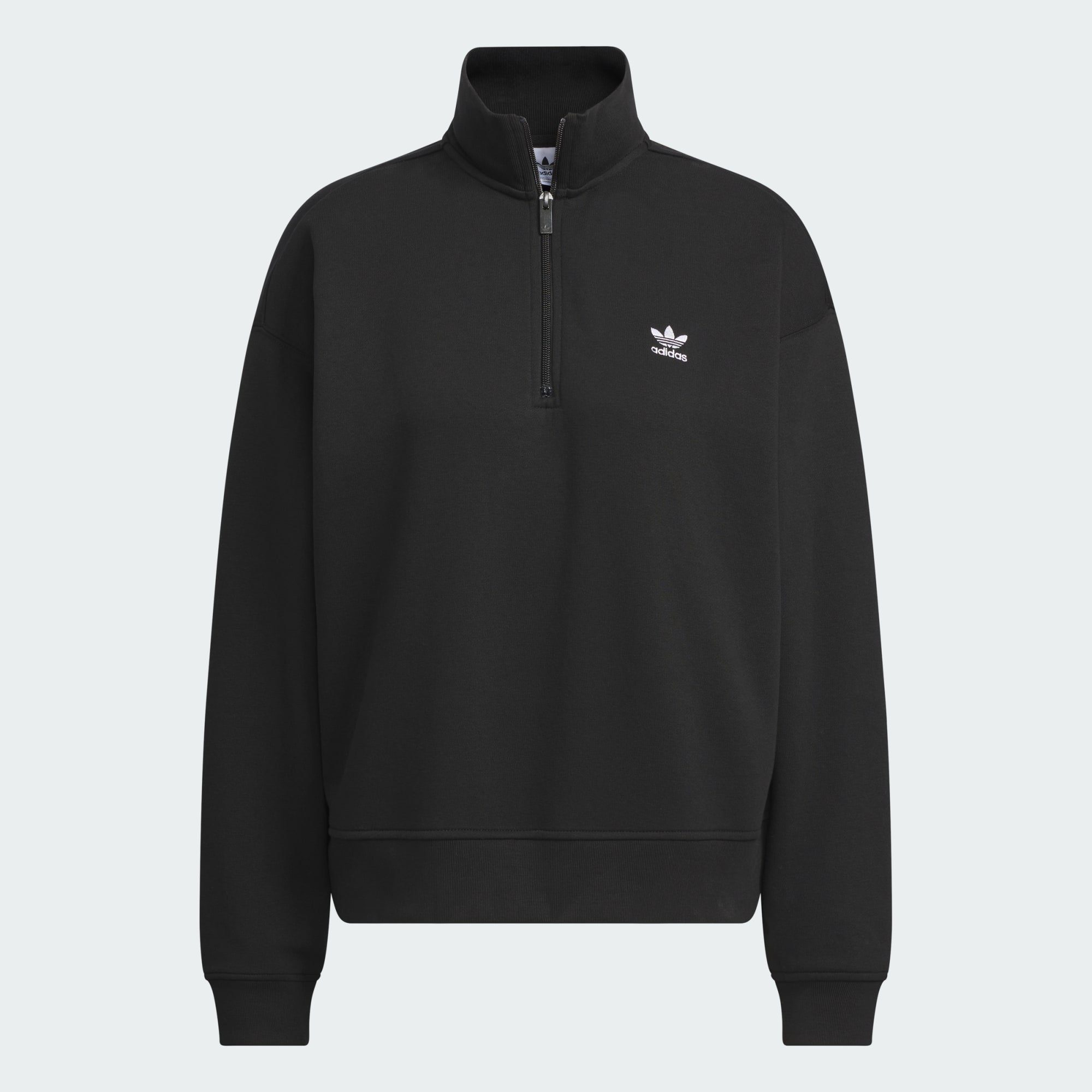 Black Sweatshirt Originals ESSENTIALS SWEATSHIRT ZIP 1/2 adidas