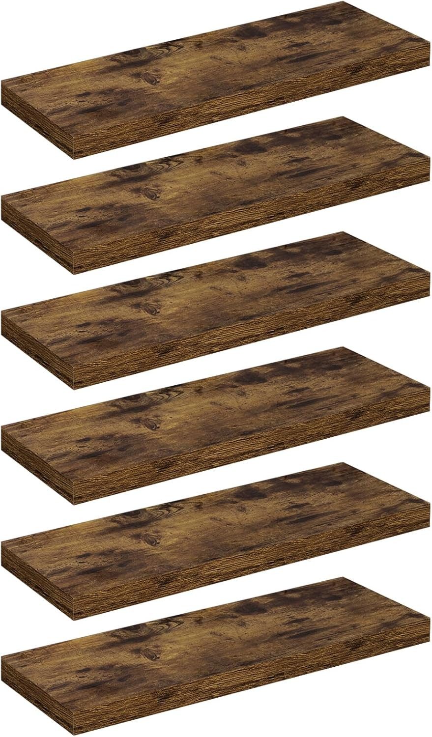 Woltu Wandregal, 6-tlg., Schweberegal Regal Wanddeko aus MDF