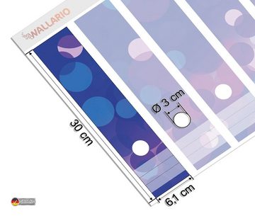 Wallario Etiketten Blaue Kreise mit pink - harmonisches Muster, Ordnerrücken-Sticker in verschiedenen Ausführungen
