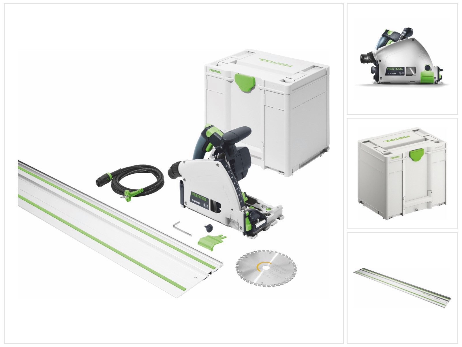 FESTOOL Kompakt-Handkreissäge TS 60 KEBQ-Plus-FS Tauchsäge 1500 Watt 168 mm + Führungsschiene 1400