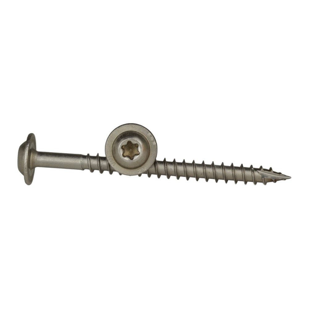Schäfer-Peters GmbH Spanplattenschraube Spanplattenschraube Flachkopf, Edelstahl, 6x60 mm, TX 25 Schneidkerbe, (100 St)
