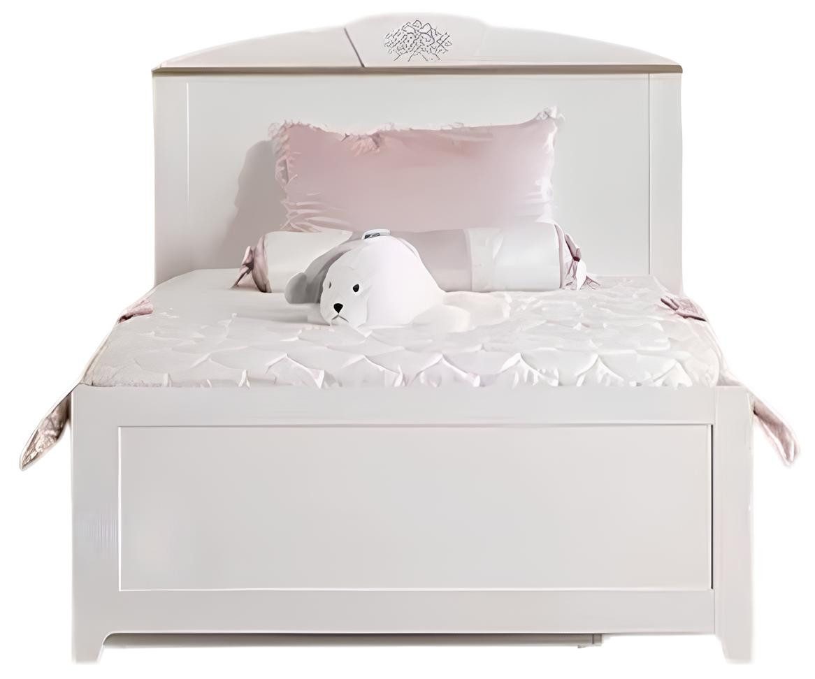 Xlmoebel Kinderbett Weißes Holzbett mit ausziehbarem Funktionsbett für Kinderzimmer (1-tlg., Bett), Hergestellt in Europa