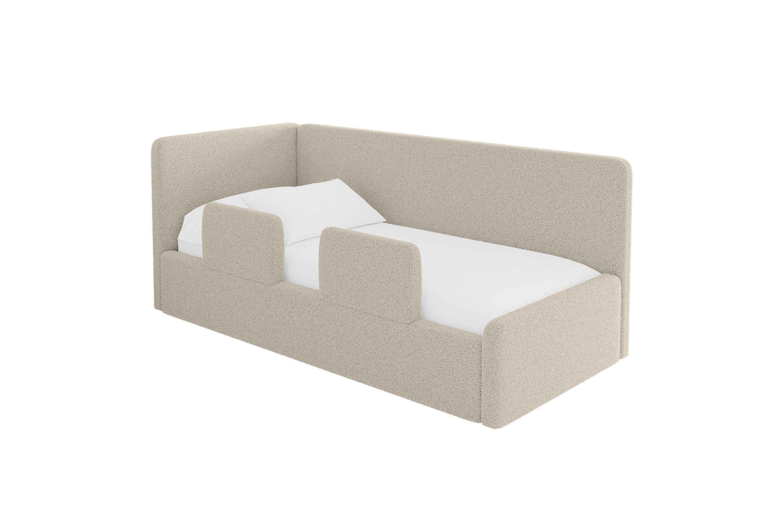 ALTDECOR Jugendbett NORY (Jugendbett mit Bettkasten und Lattenrost, Polsterbett ohne Matratze), Einzelbett mit Stauraum, Bett mit Kopfteil